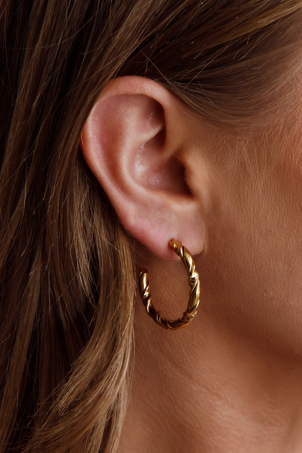 Rachmaninov Open Hoop Earrings Gold by Selfie Leslie Australia