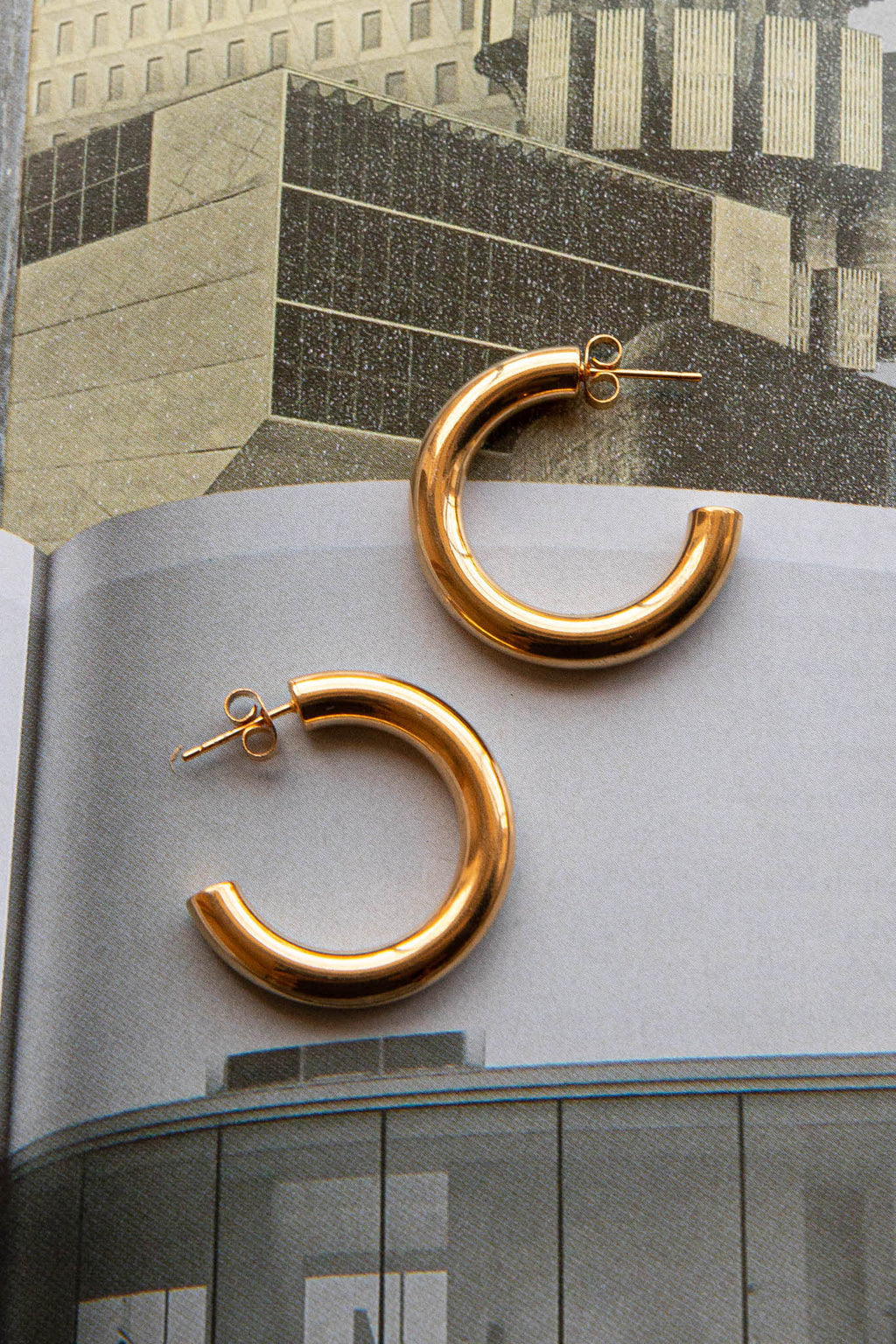 Zayda Open Hoop Earrings Gold by Selfie Leslie Australia