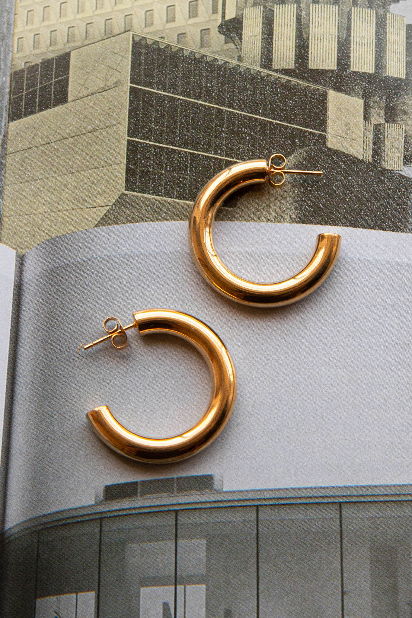 Zayda Open Hoop Earrings Gold by Selfie Leslie Australia