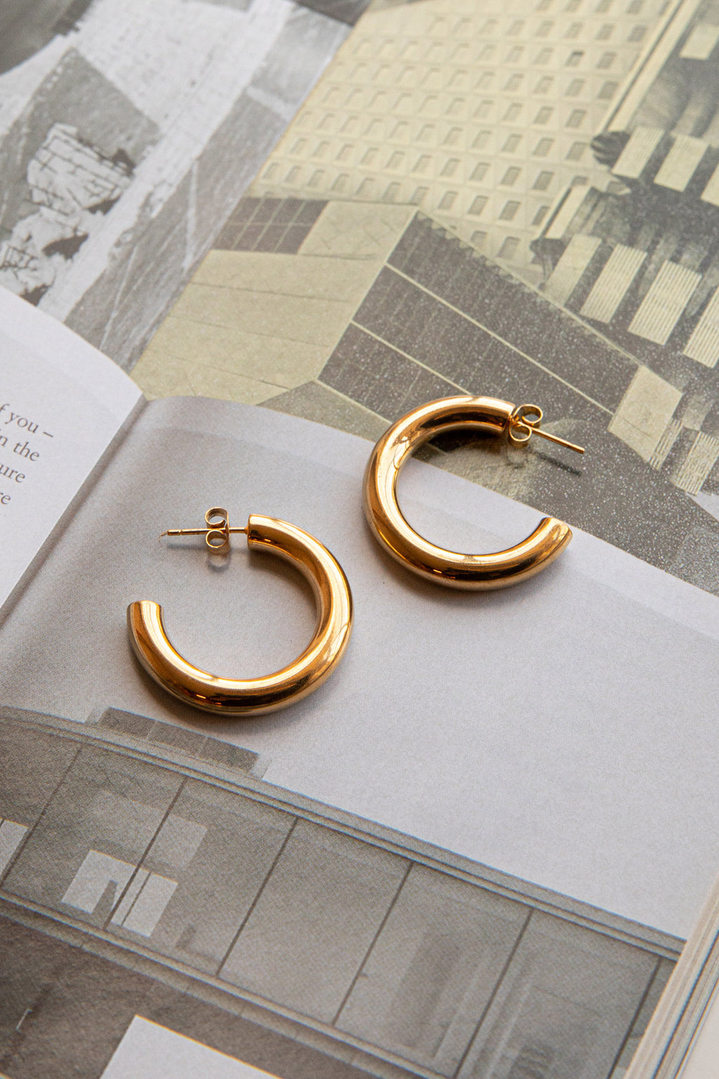 Zayda Open Hoop Earrings Gold by Selfie Leslie Australia