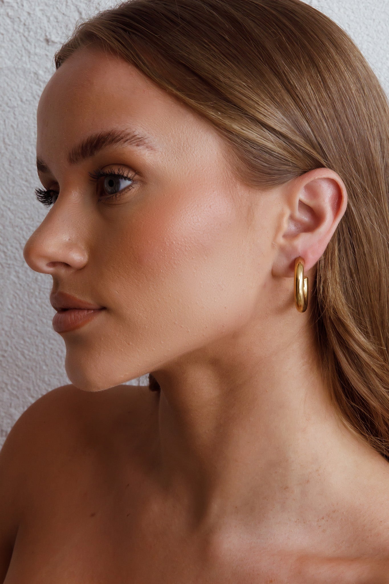 Zayda Open Hoop Earrings Gold by Selfie Leslie Australia