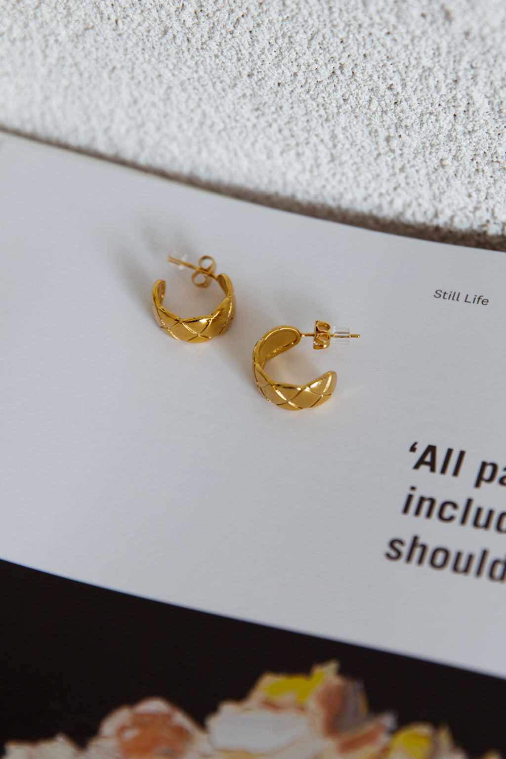 Symphony Woven Open Hoop Earrings Gold by Selfie Leslie Australia
