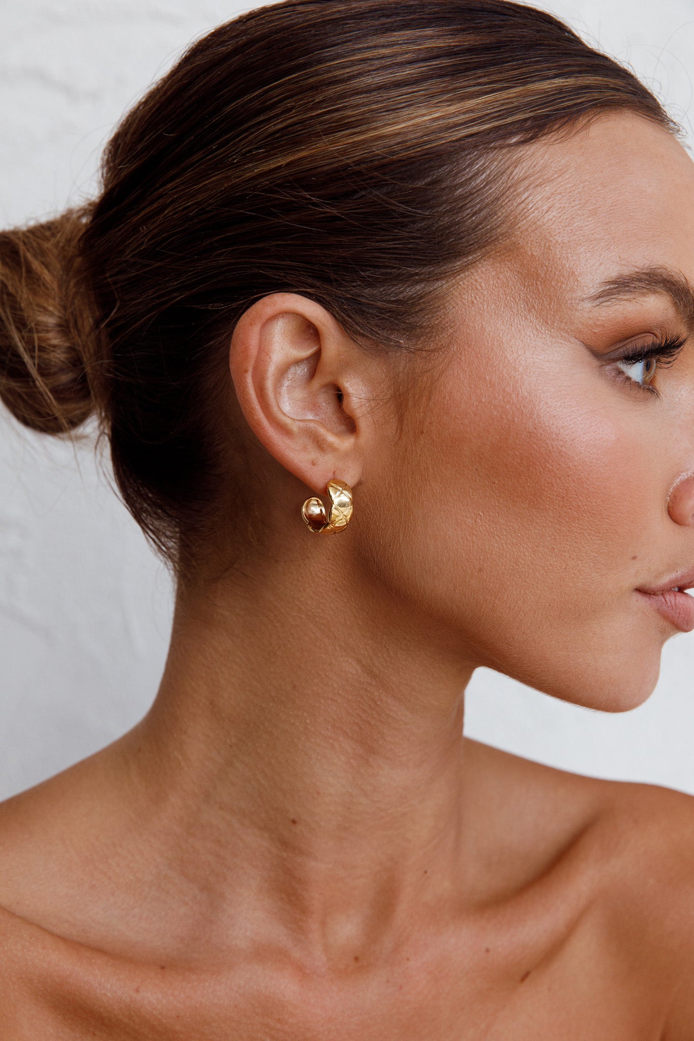 Symphony Woven Open Hoop Earrings Gold by Selfie Leslie Australia