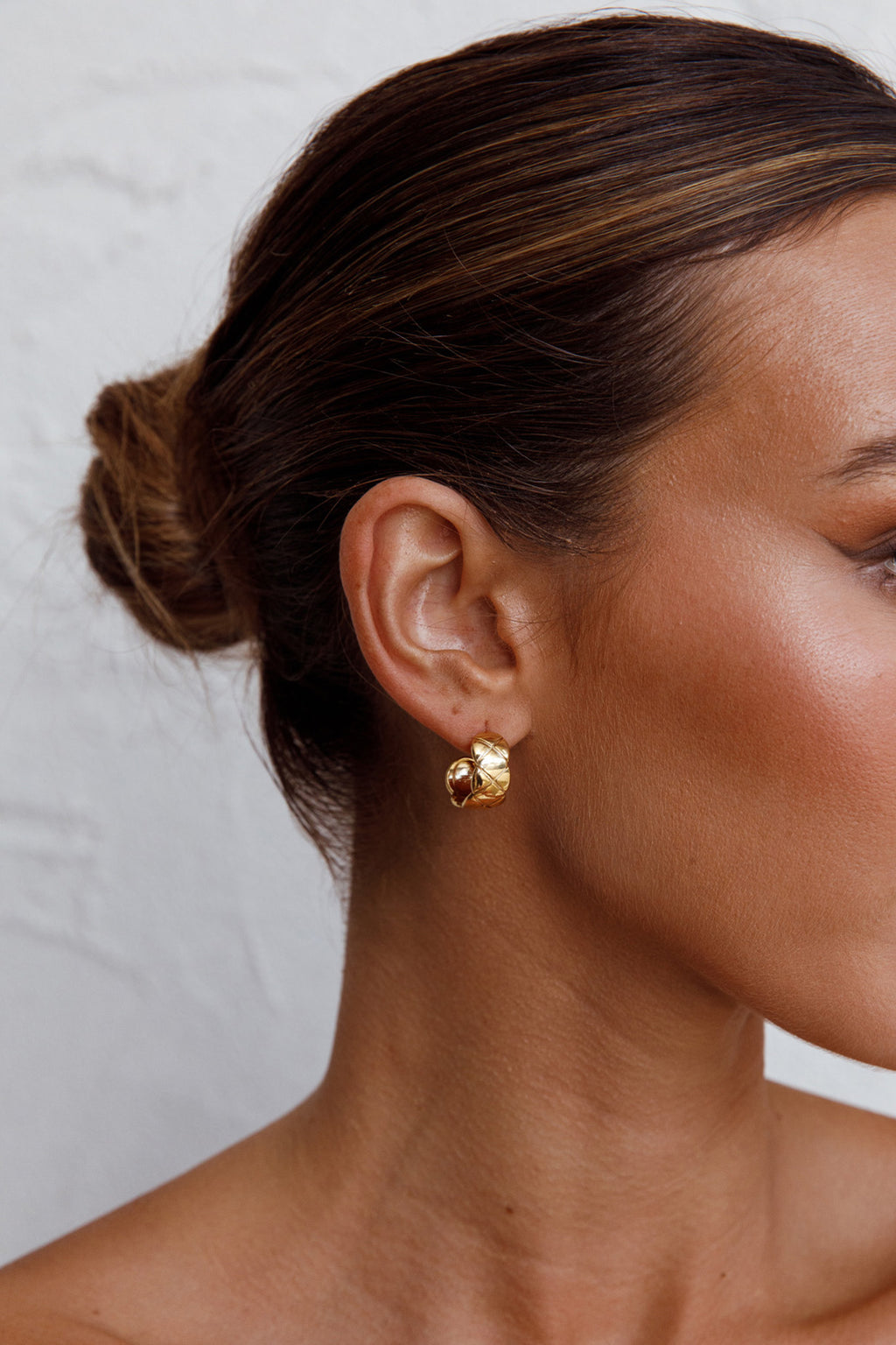 Symphony Woven Open Hoop Earrings Gold by Selfie Leslie Australia