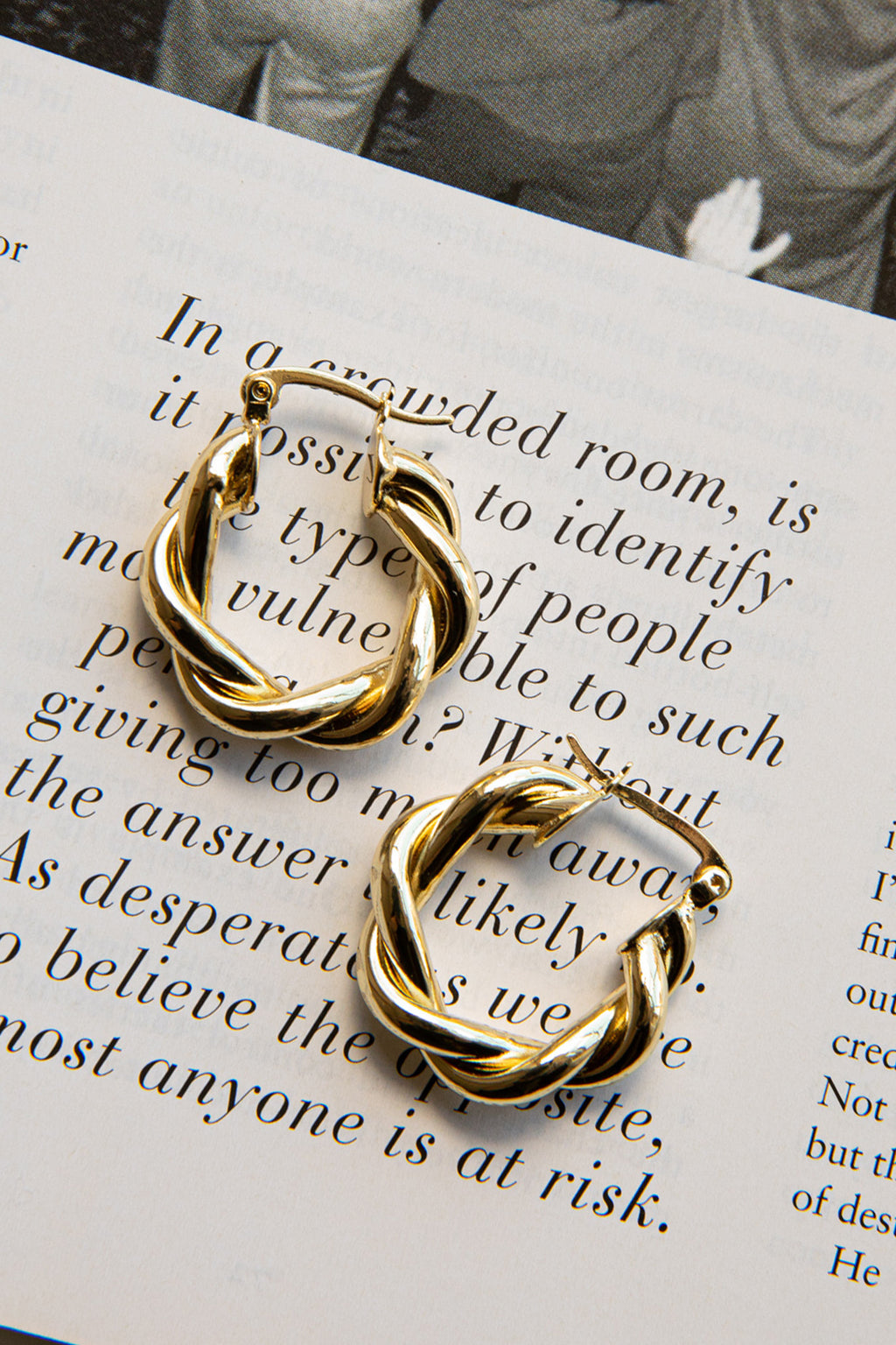 Fate Rope Hoop Earrings Gold by Selfie Leslie Australia