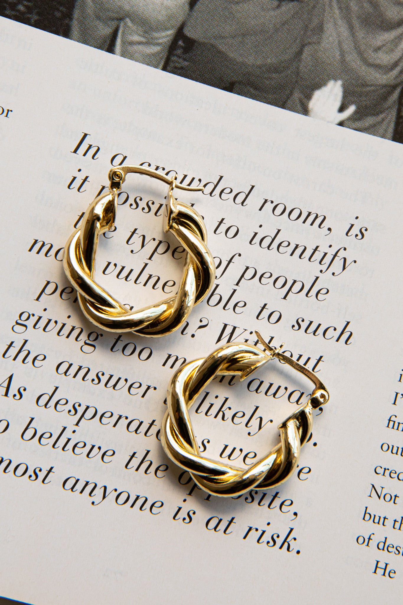 Fate Rope Hoop Earrings Gold by Selfie Leslie Australia