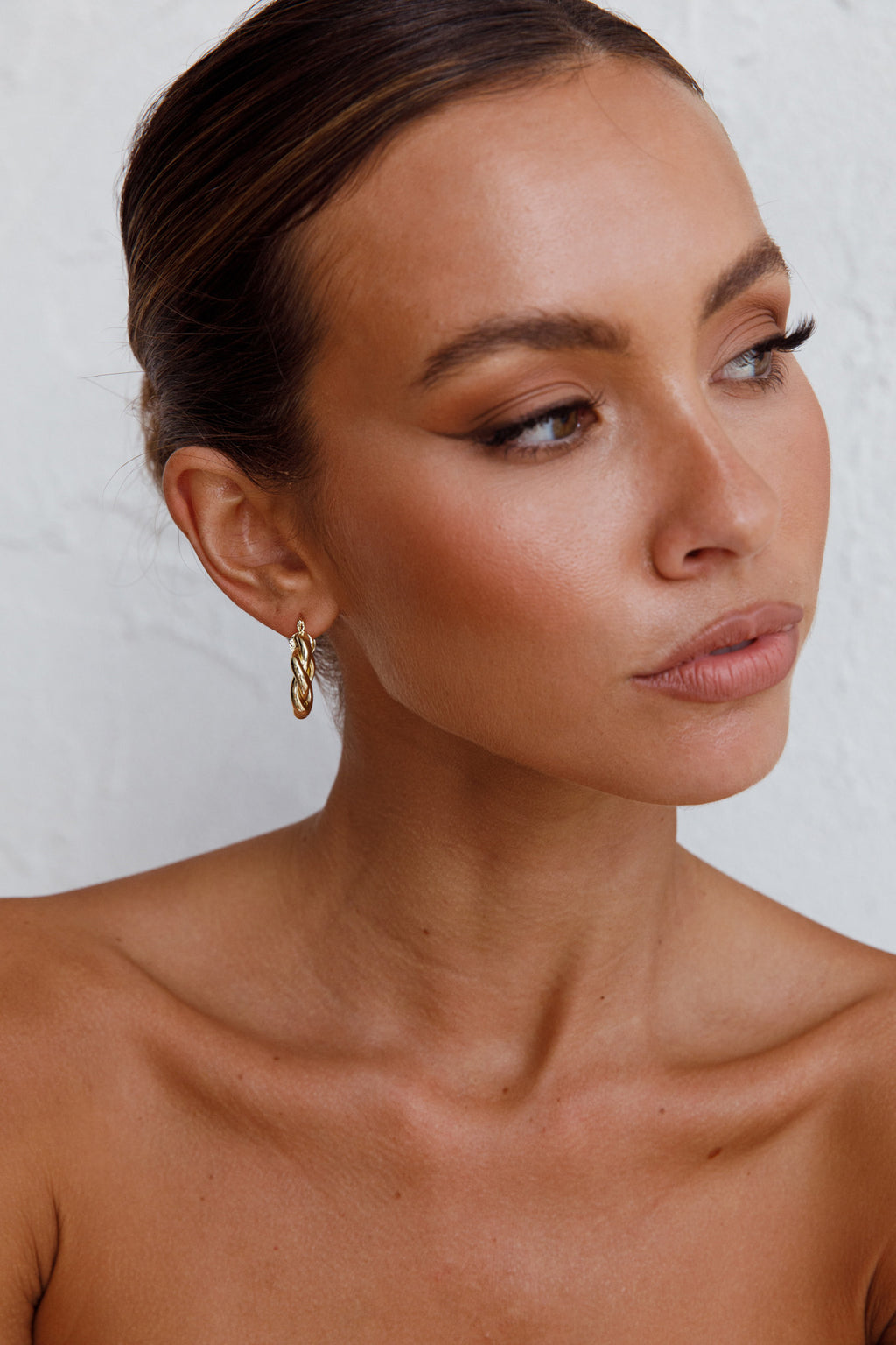 Fate Rope Hoop Earrings Gold by Selfie Leslie Australia
