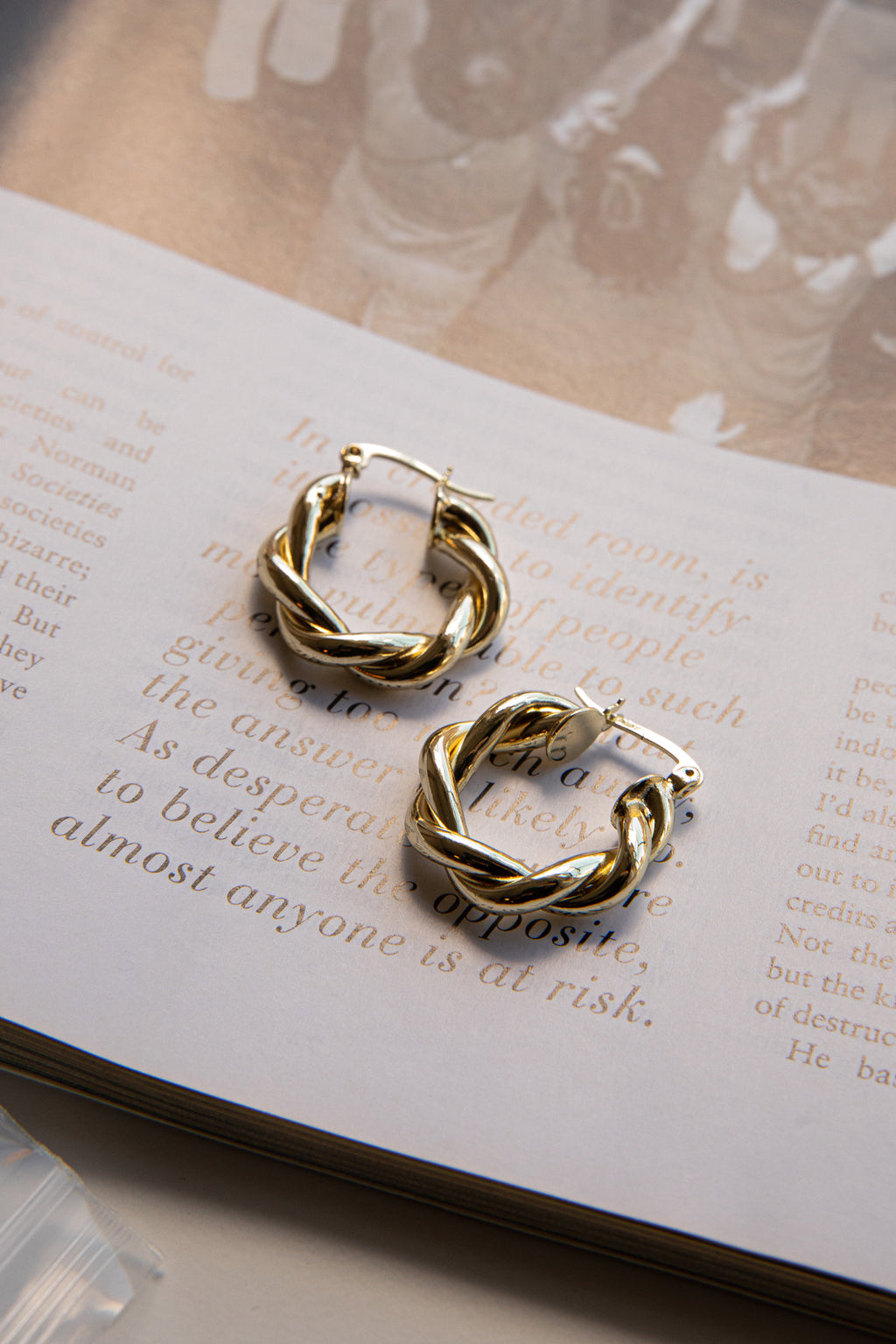 Fate Rope Hoop Earrings Gold by Selfie Leslie Australia