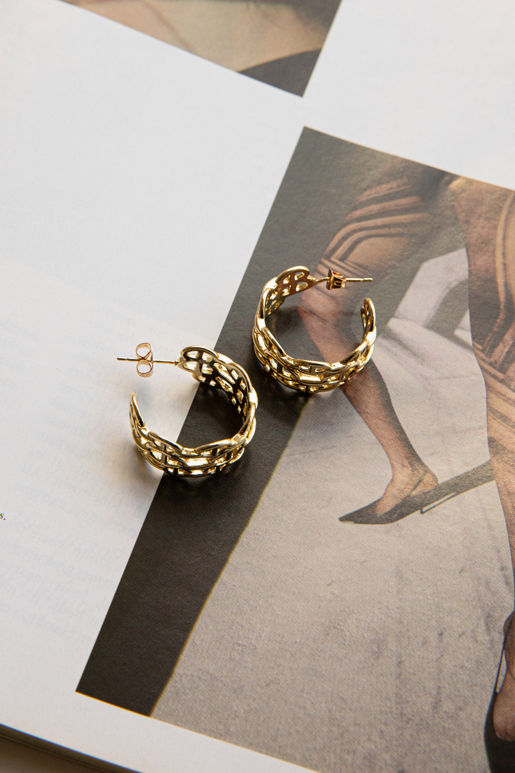 Georgiana Open Chain Hoop Earrings Gold by Selfie Leslie Australia