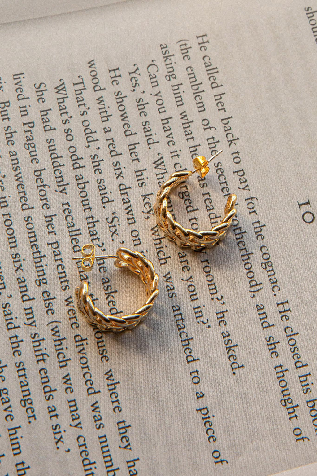 Damian Open Chain Hoop Earrings Gold by Selfie Leslie Australia