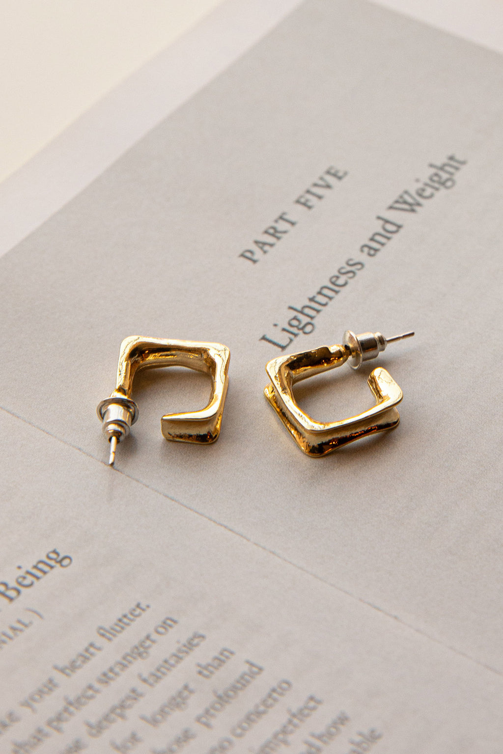 Isis Open Trapeze Hoop Earrings Gold by Selfie Leslie Australia