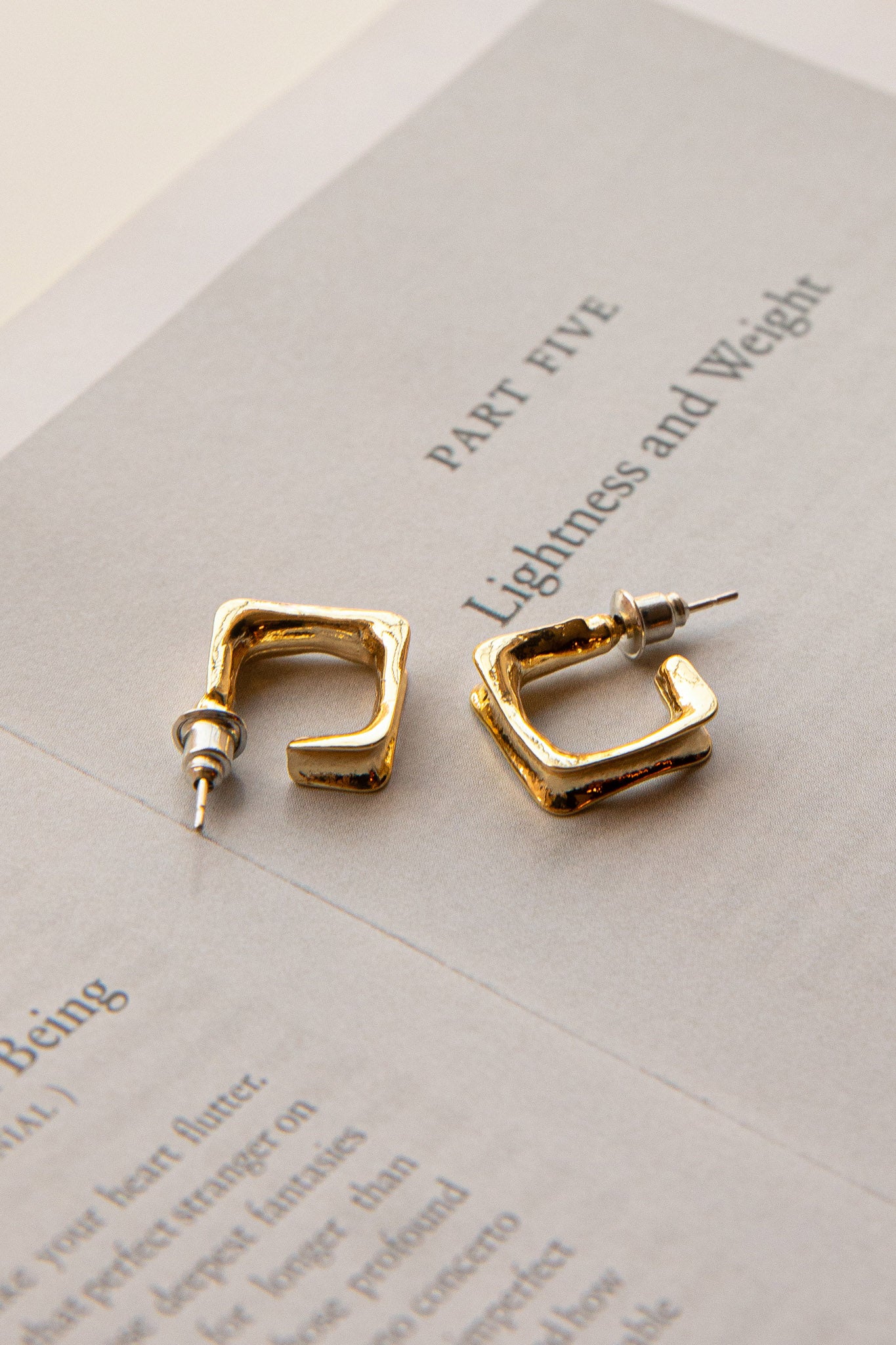 Isis Open Trapeze Hoop Earrings Gold by Selfie Leslie Australia