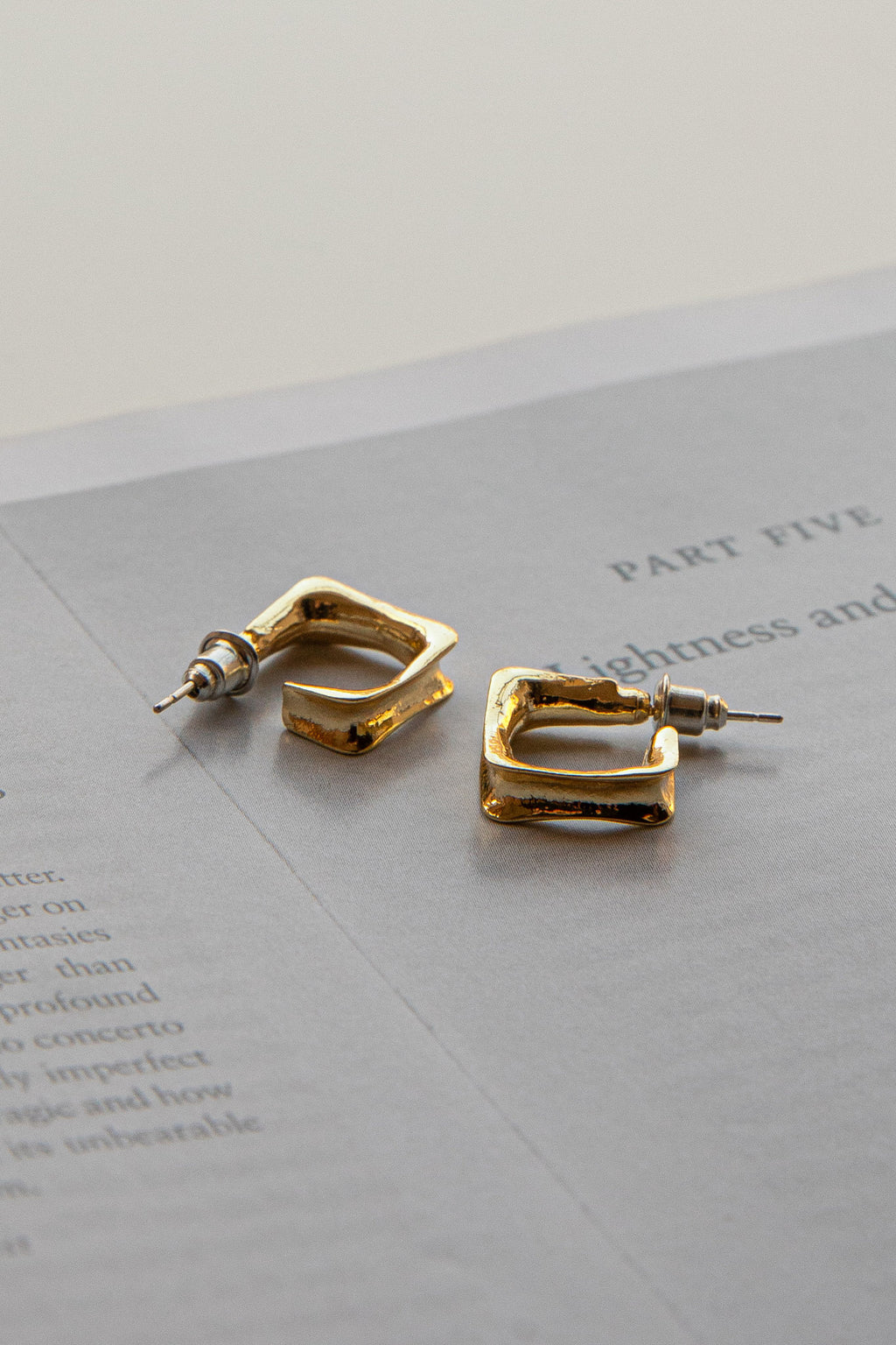 Isis Open Trapeze Hoop Earrings Gold by Selfie Leslie Australia