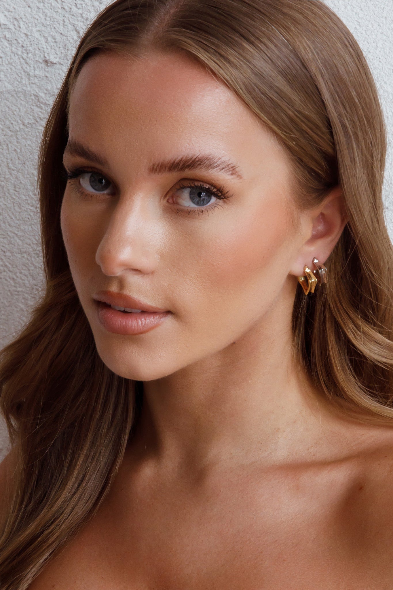Isis Open Trapeze Hoop Earrings Gold by Selfie Leslie Australia