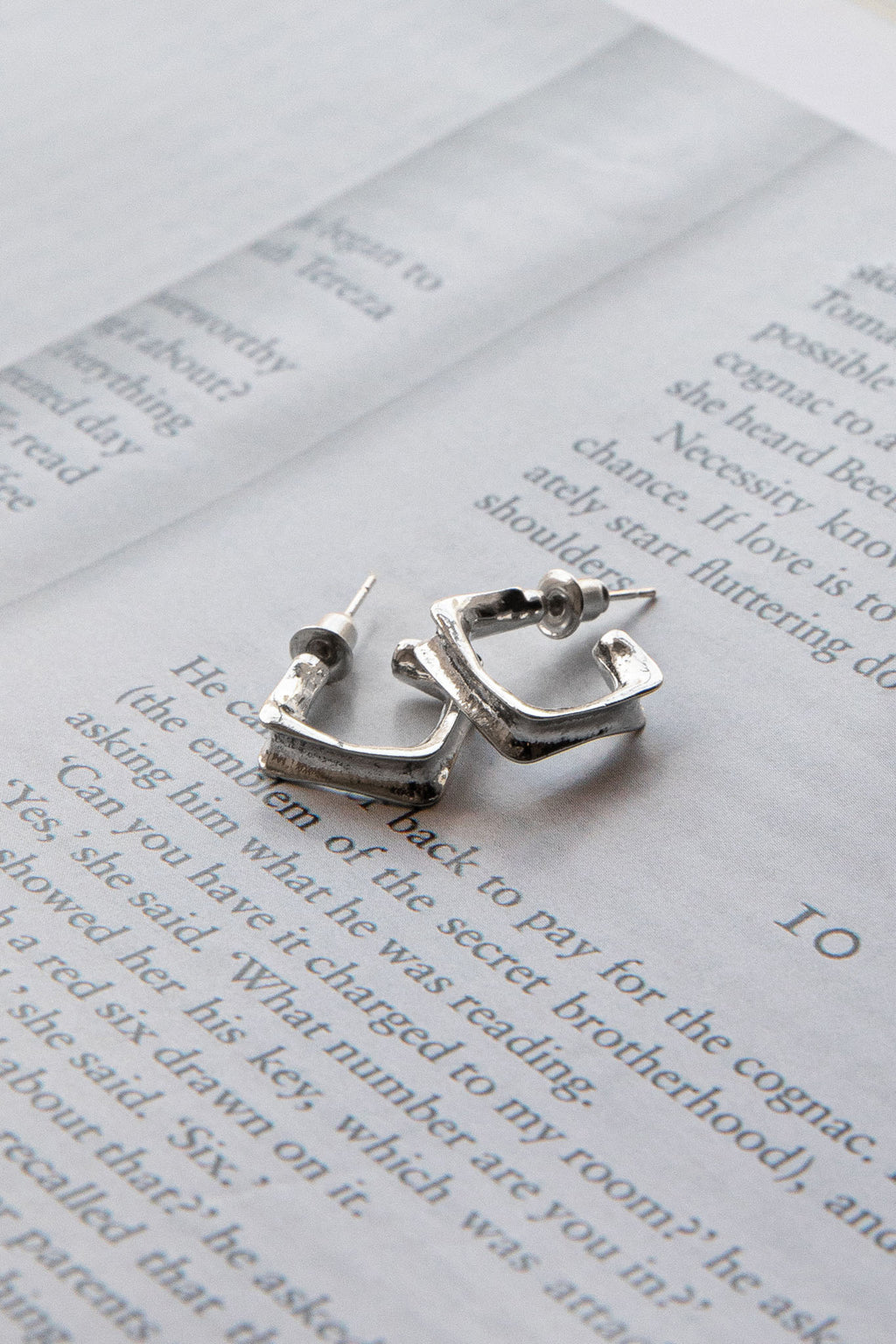 Isis Open Trapeze Hoop Earrings Silver by Selfie Leslie Australia
