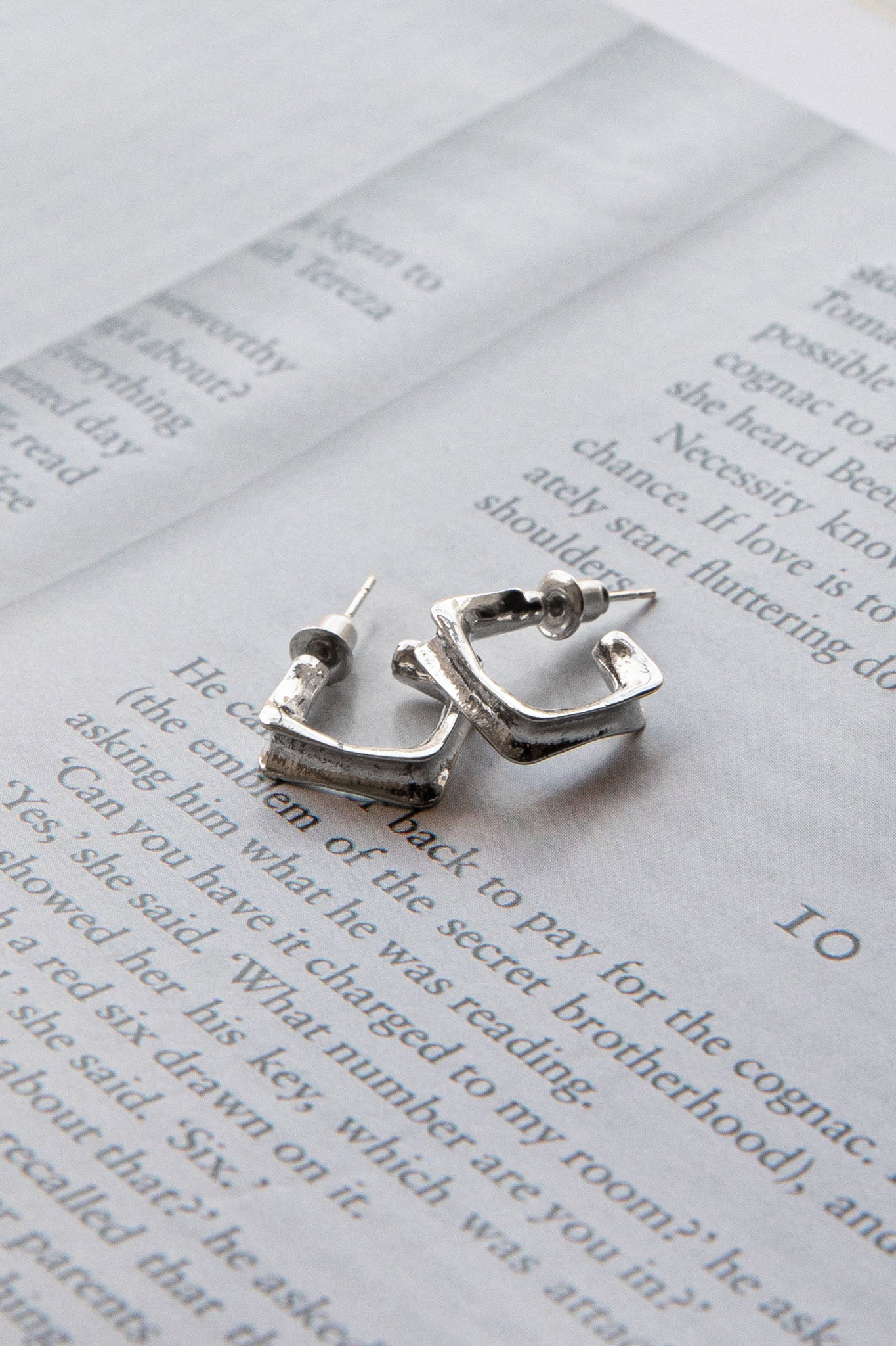 Isis Open Trapeze Hoop Earrings Silver by Selfie Leslie Australia