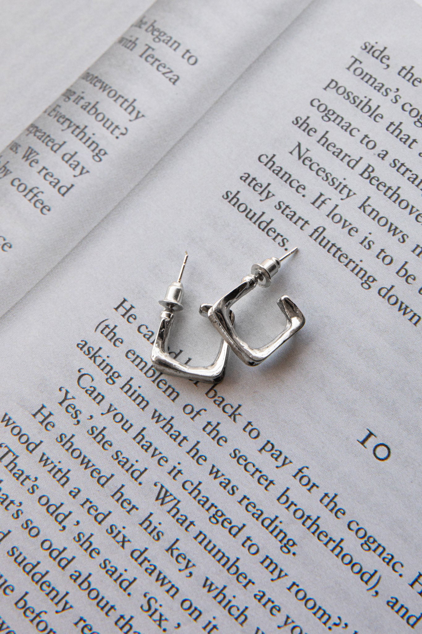 Isis Open Trapeze Hoop Earrings Silver by Selfie Leslie Australia