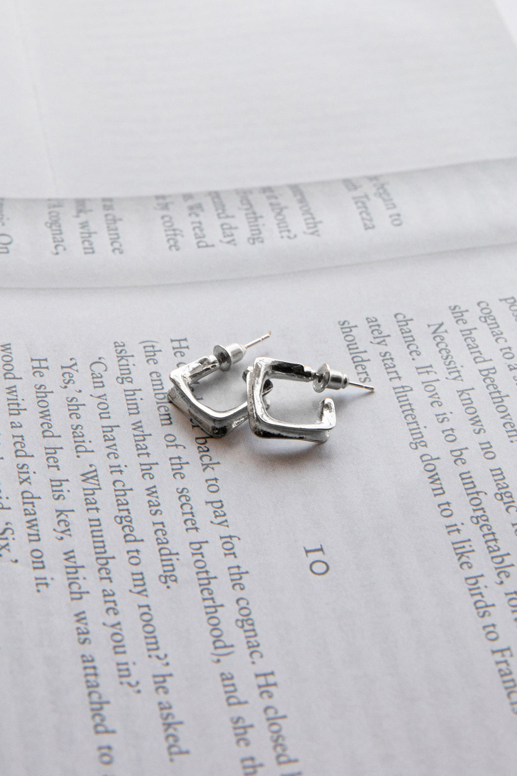 Isis Open Trapeze Hoop Earrings Silver by Selfie Leslie Australia