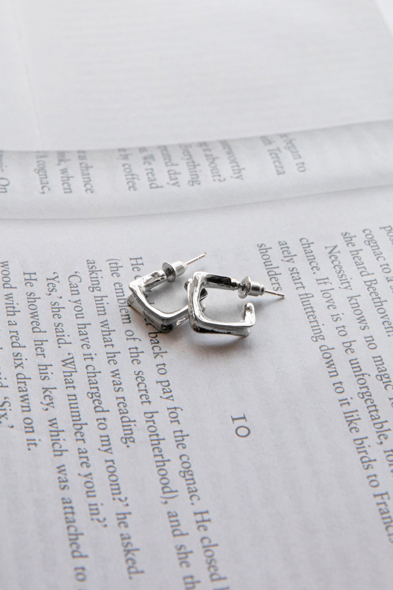 Isis Open Trapeze Hoop Earrings Silver by Selfie Leslie Australia