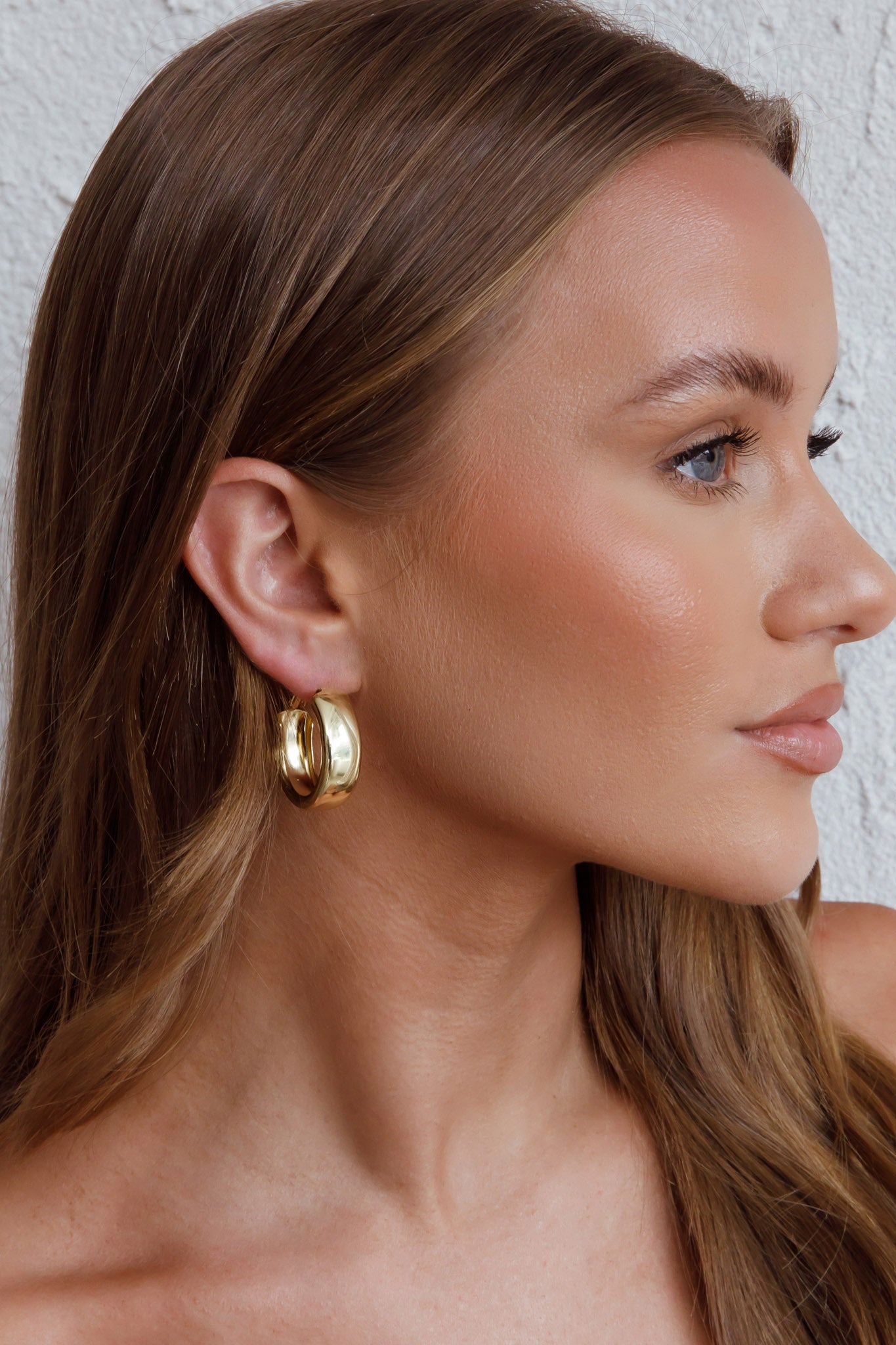Osiris Hoop Earrings Gold by Selfie Leslie Australia