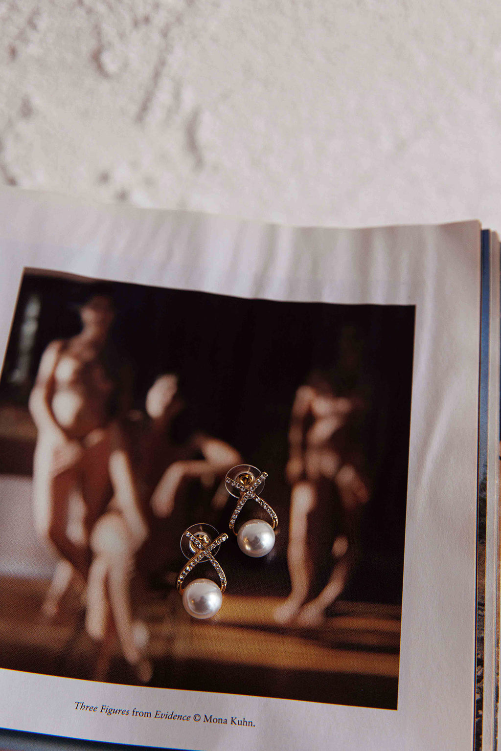 Aliyah Diamante X Pearl Earrings Gold by Selfie Leslie Australia