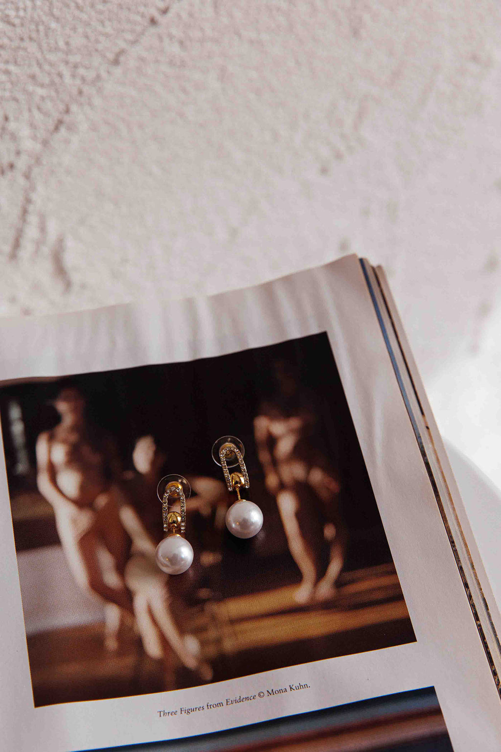 Maia Pearl Diamante Earrings Gold by Selfie Leslie Australia