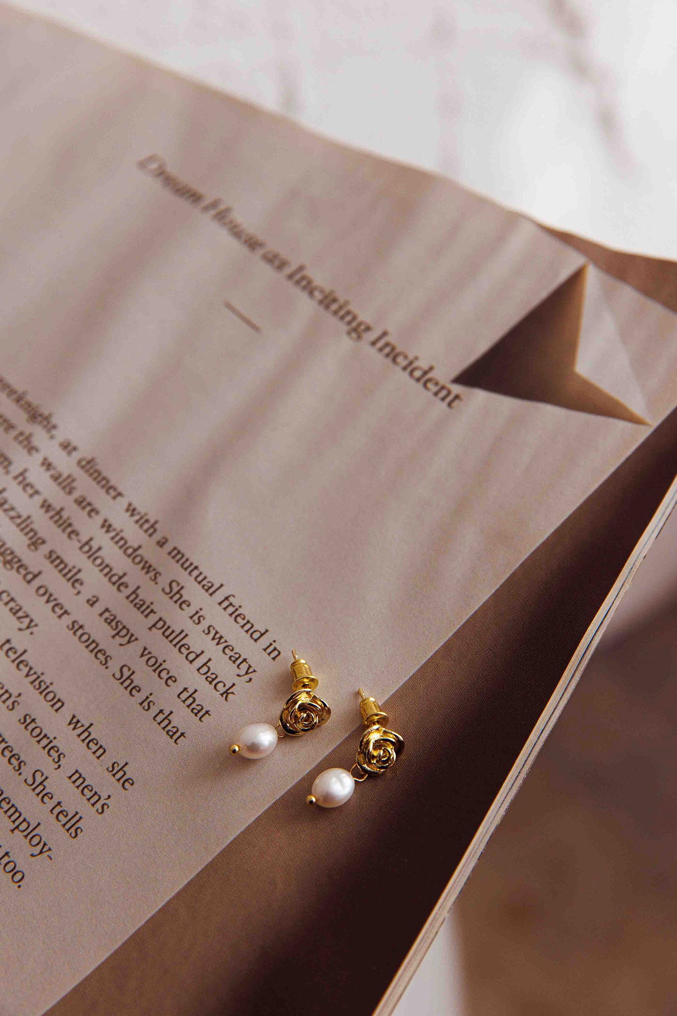 Le Jardin Flower Pearl Earrings Gold by Selfie Leslie Australia