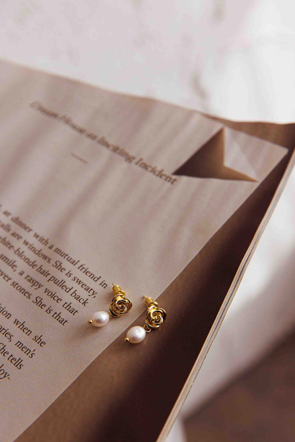 Le Jardin Flower Pearl Earrings Gold by Selfie Leslie Australia