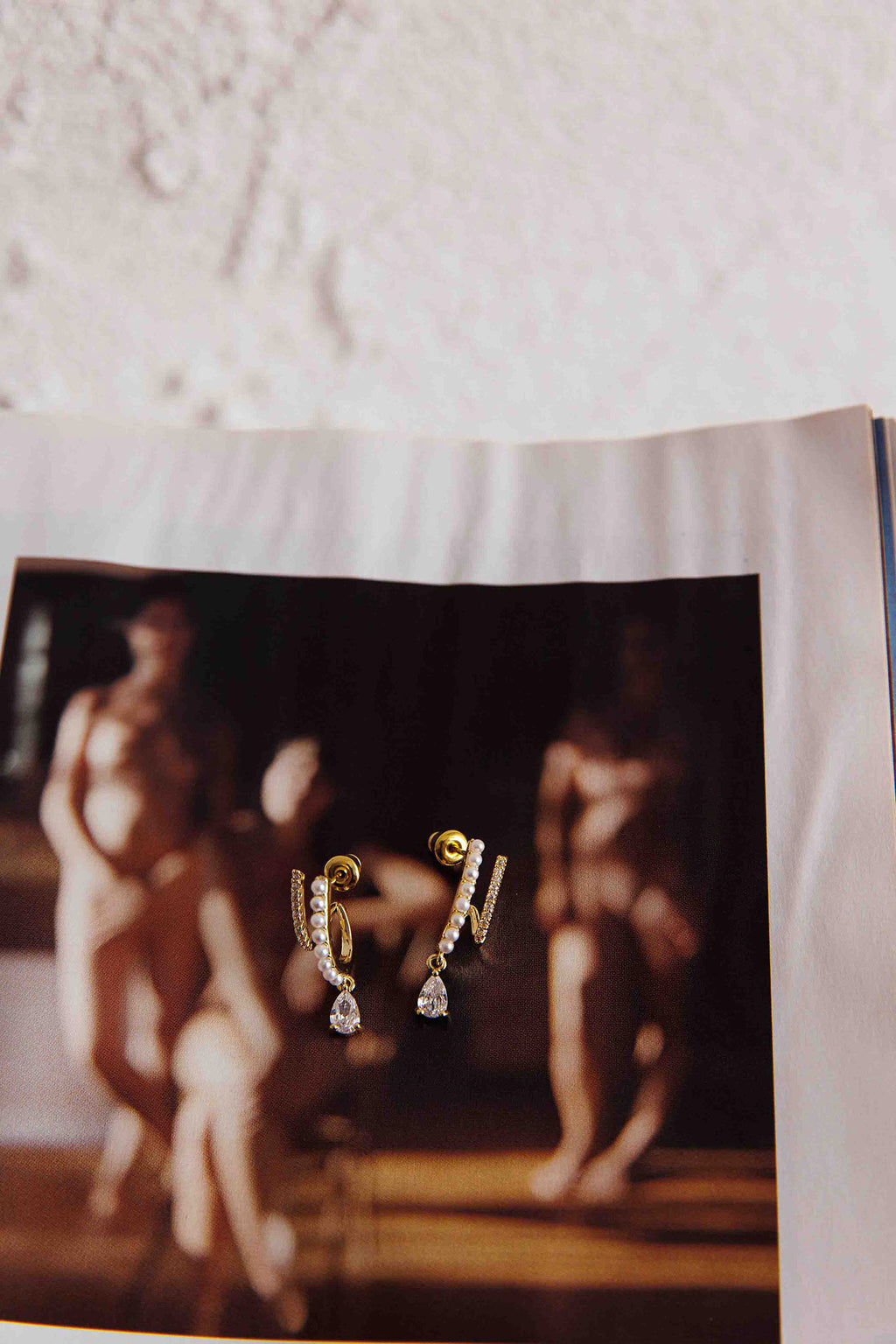 Dawn Double Pierce Illusion Earrings Gold by Selfie Leslie Australia