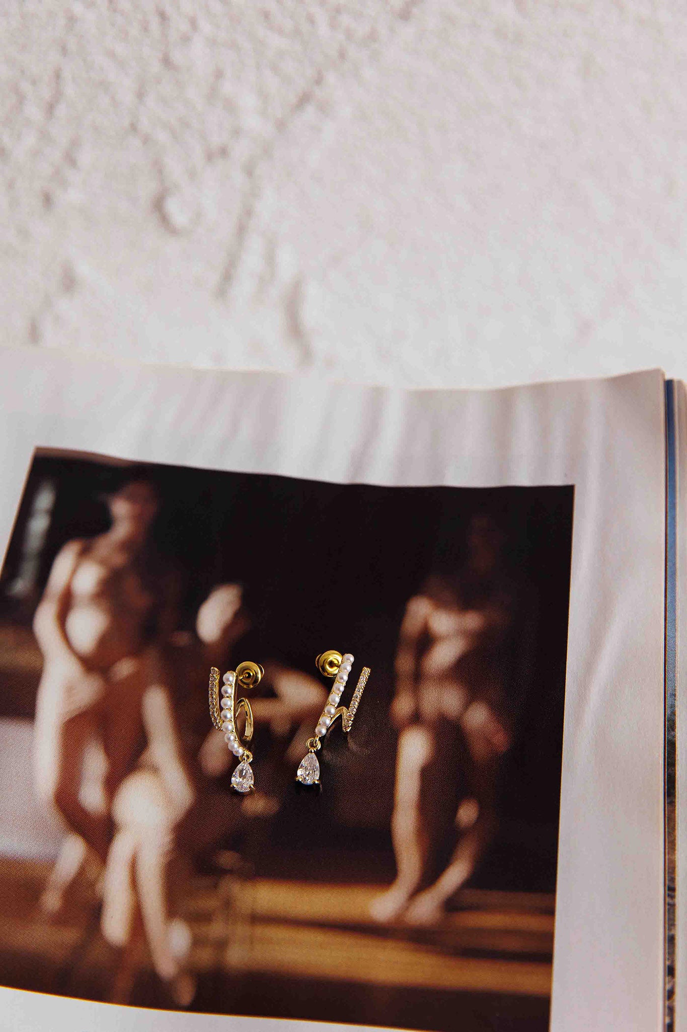 Dawn Double Pierce Illusion Earrings Gold by Selfie Leslie Australia