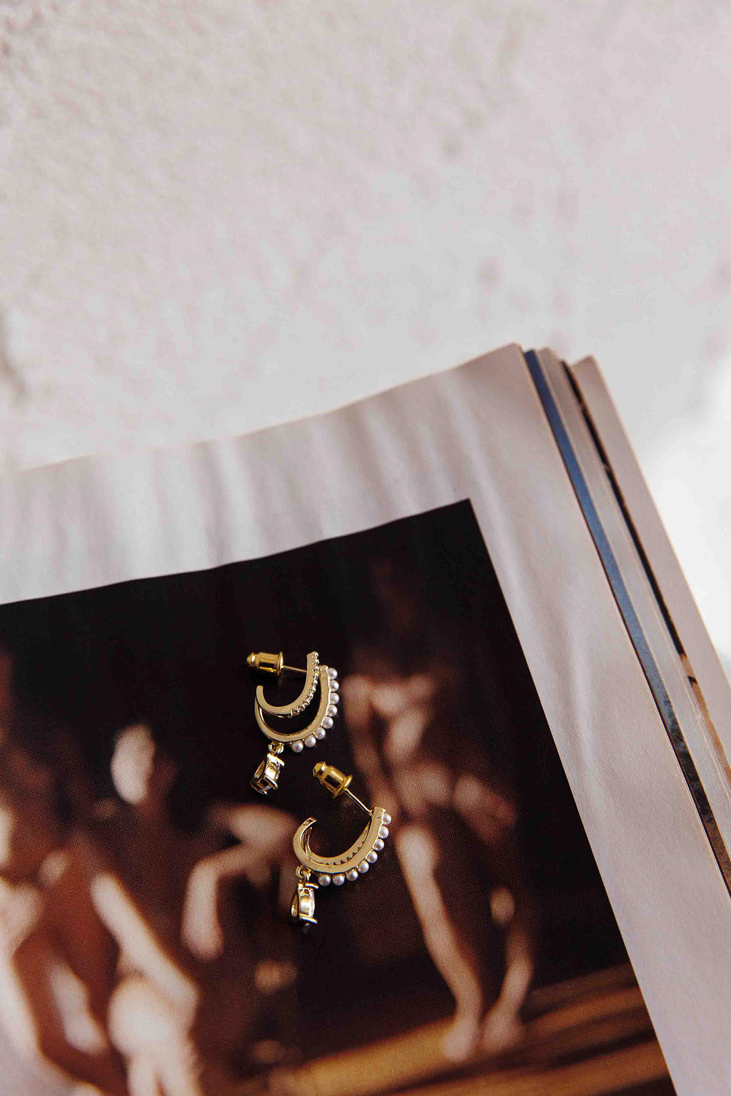 Dawn Double Pierce Illusion Earrings Gold by Selfie Leslie Australia