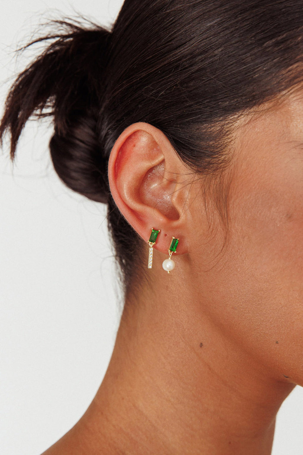Ireland Gem & Pearl Earrings Gold by Selfie Leslie Australia