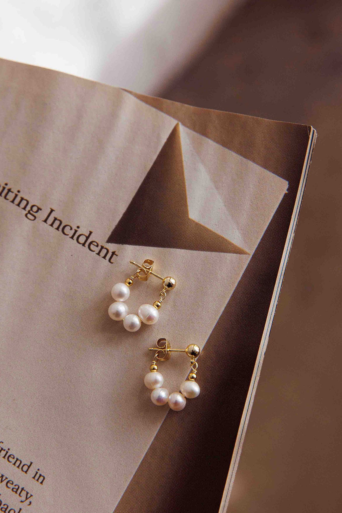 Milly Pearl Bead Earrings Gold by Selfie Leslie Australia