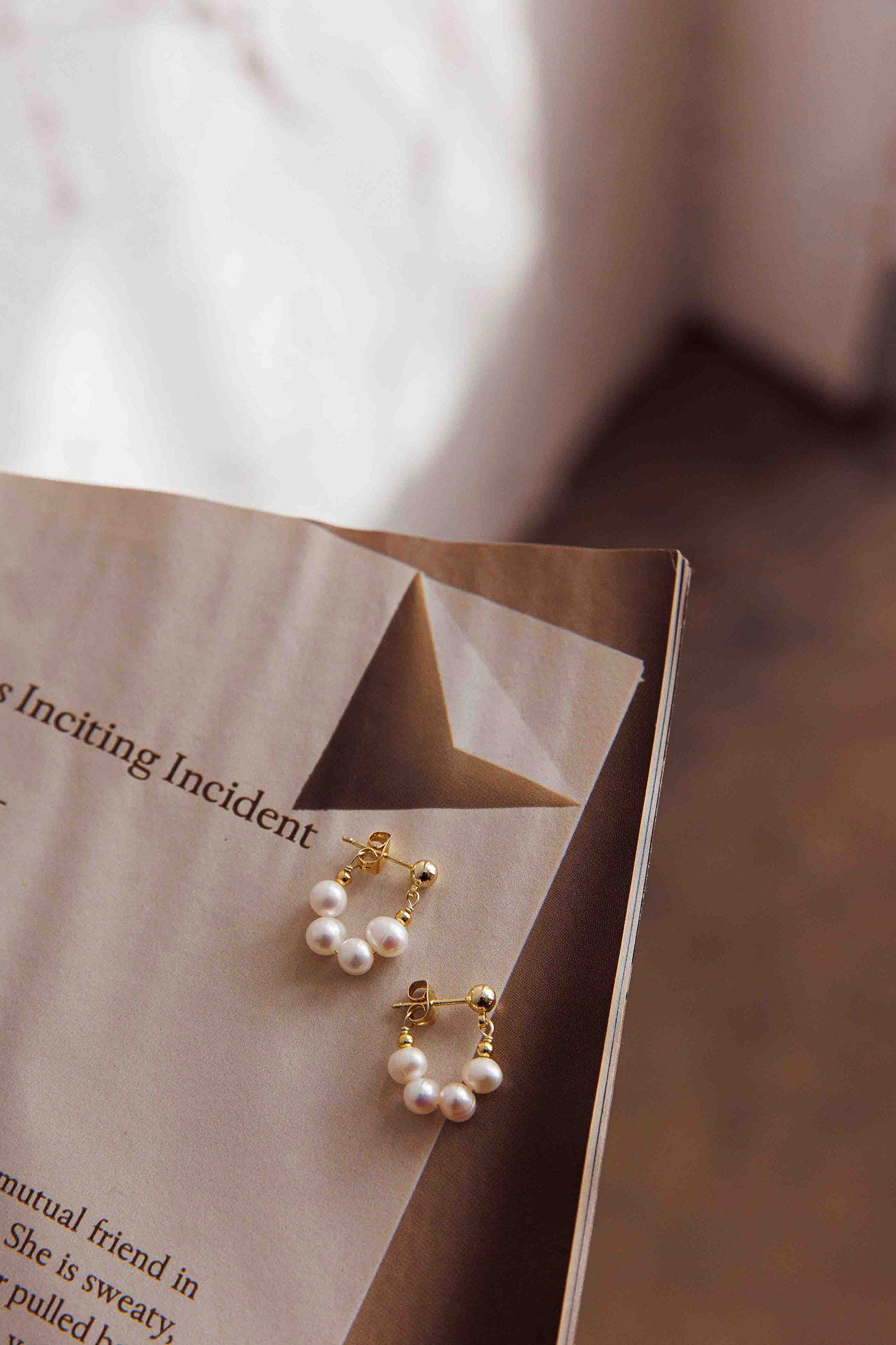 Milly Pearl Bead Earrings Gold by Selfie Leslie Australia