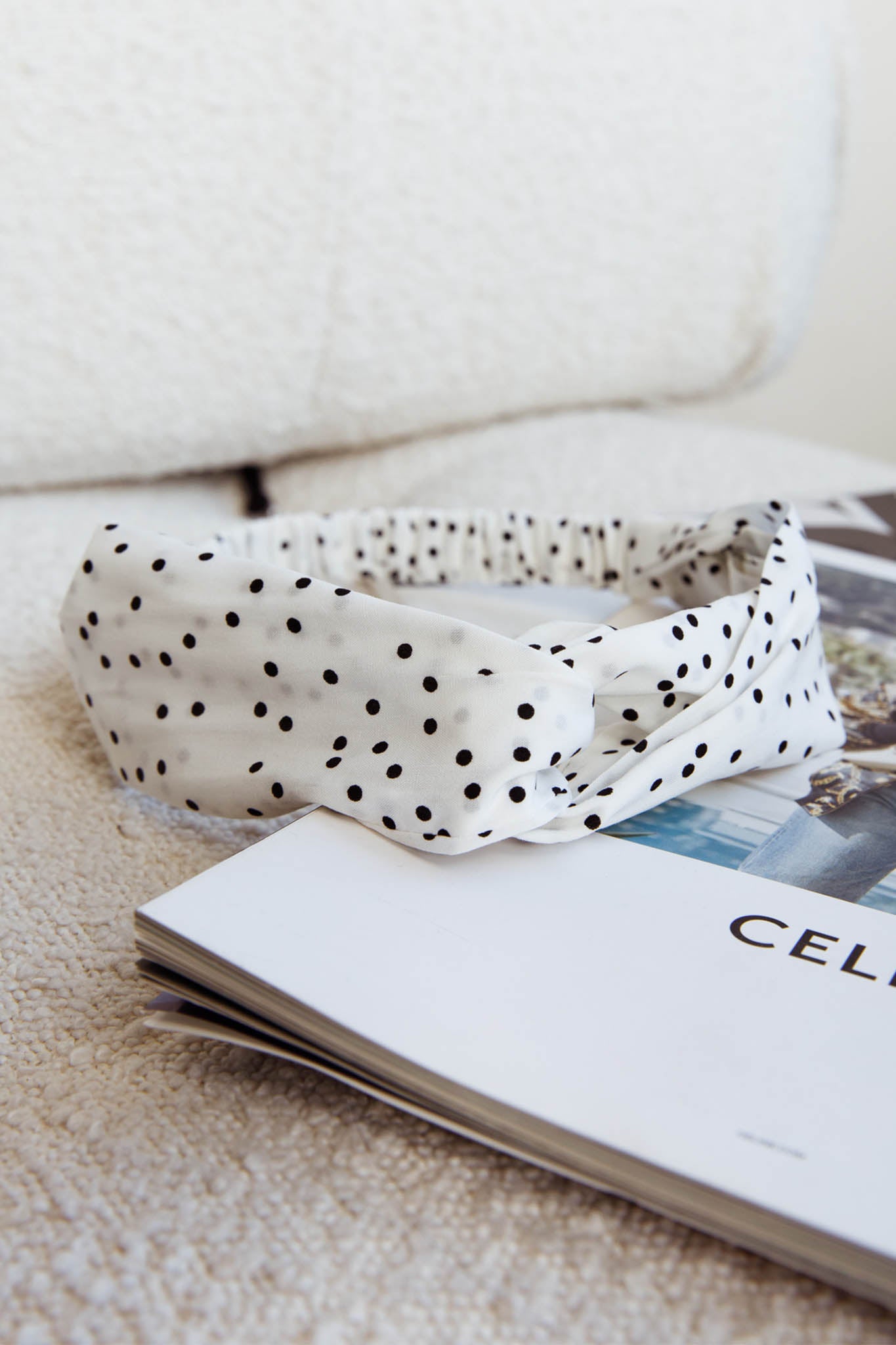 Top Knot Headband Spotted White by Selfie Leslie Australia