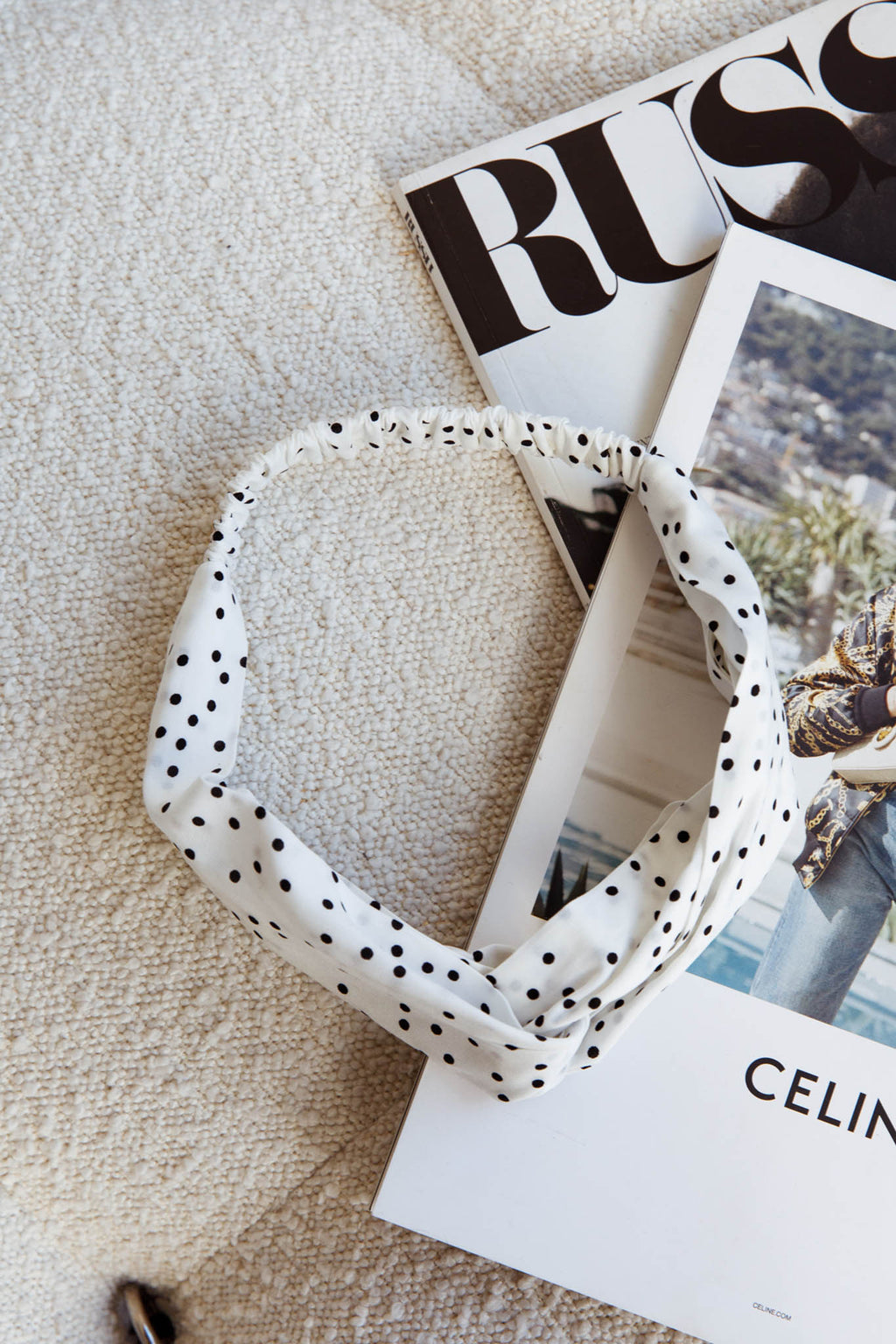 Top Knot Headband Spotted White by Selfie Leslie Australia