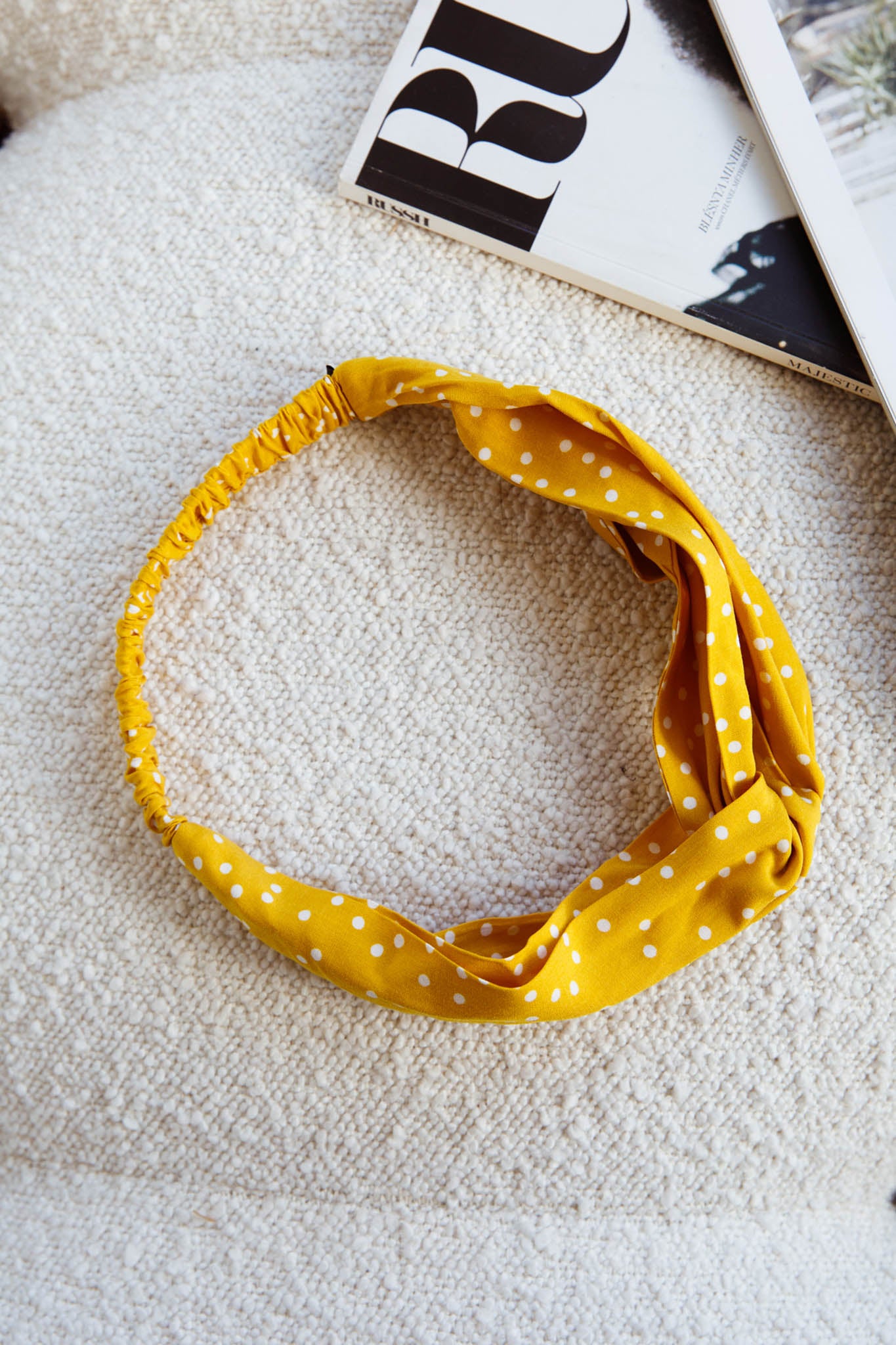 Top Knot Headband Spotted Yellow by Selfie Leslie Australia