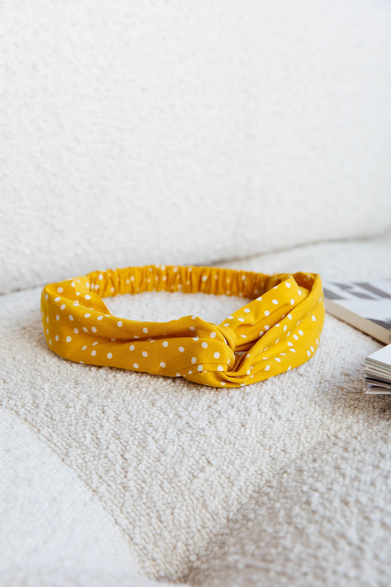 Top Knot Headband Spotted Yellow by Selfie Leslie Australia