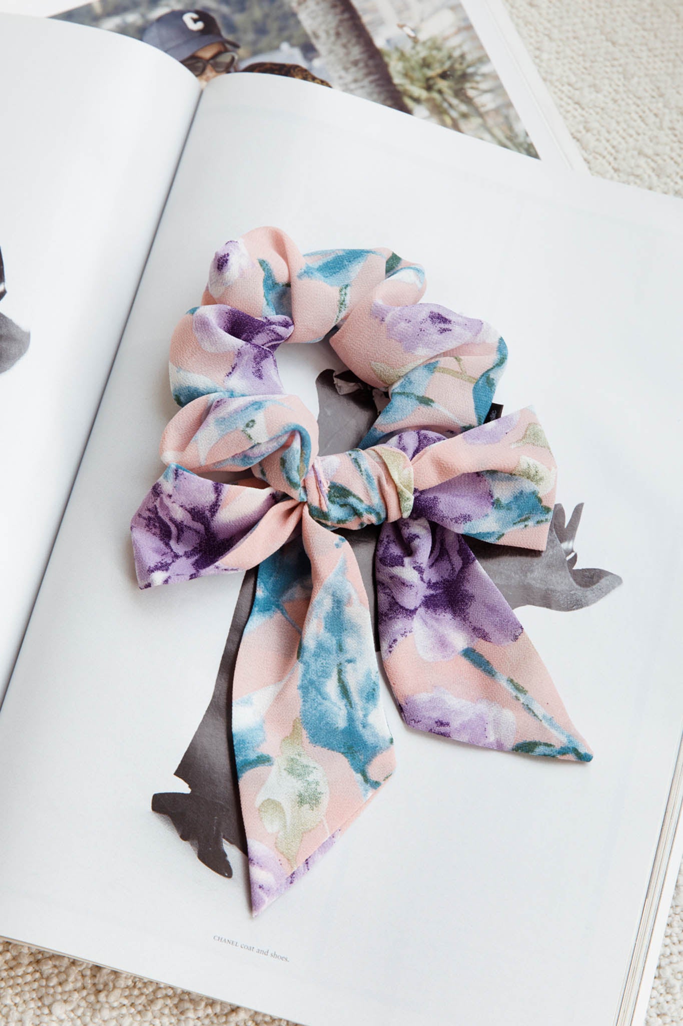Bow Scrunchie Floral Blush by Selfie Leslie Australia