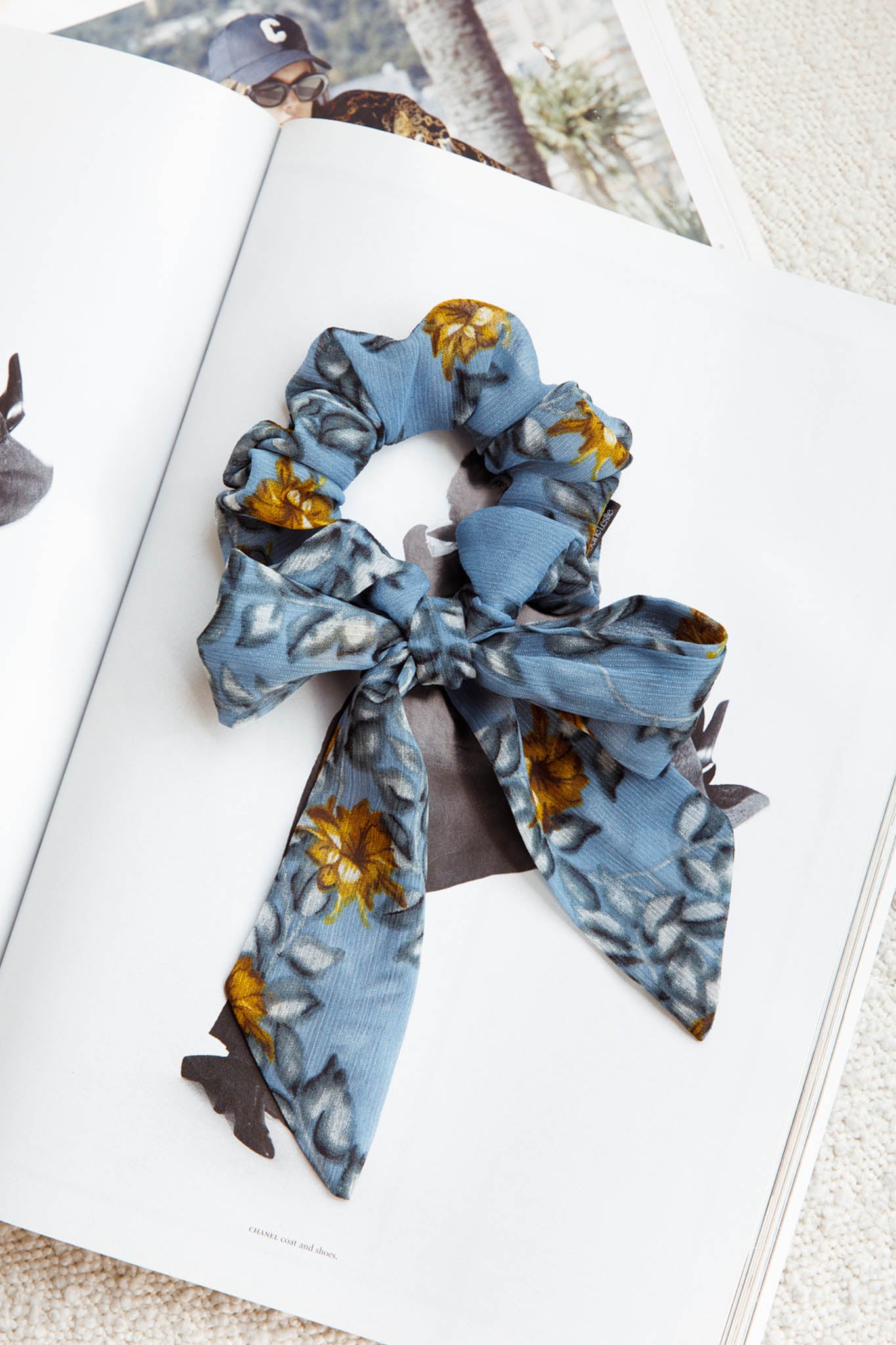 Bow Scrunchie Flower Blue by Selfie Leslie Australia