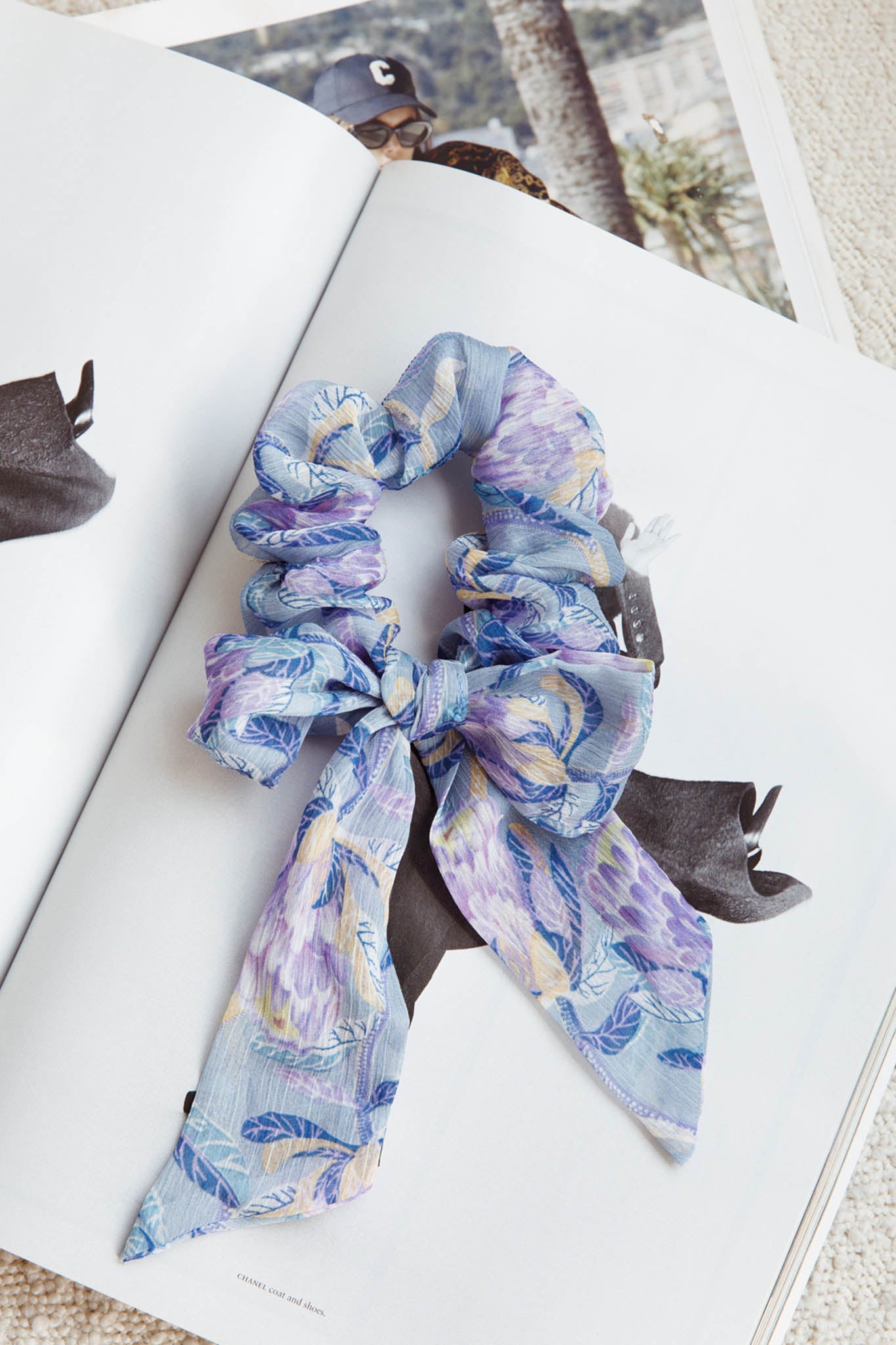 Bow Scrunchie Banksia Blue by Selfie Leslie Australia