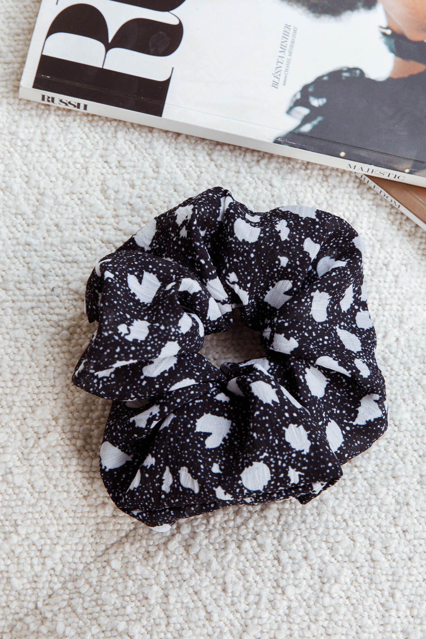 Chouchou Scrunchie Spotty Black by Selfie Leslie Australia