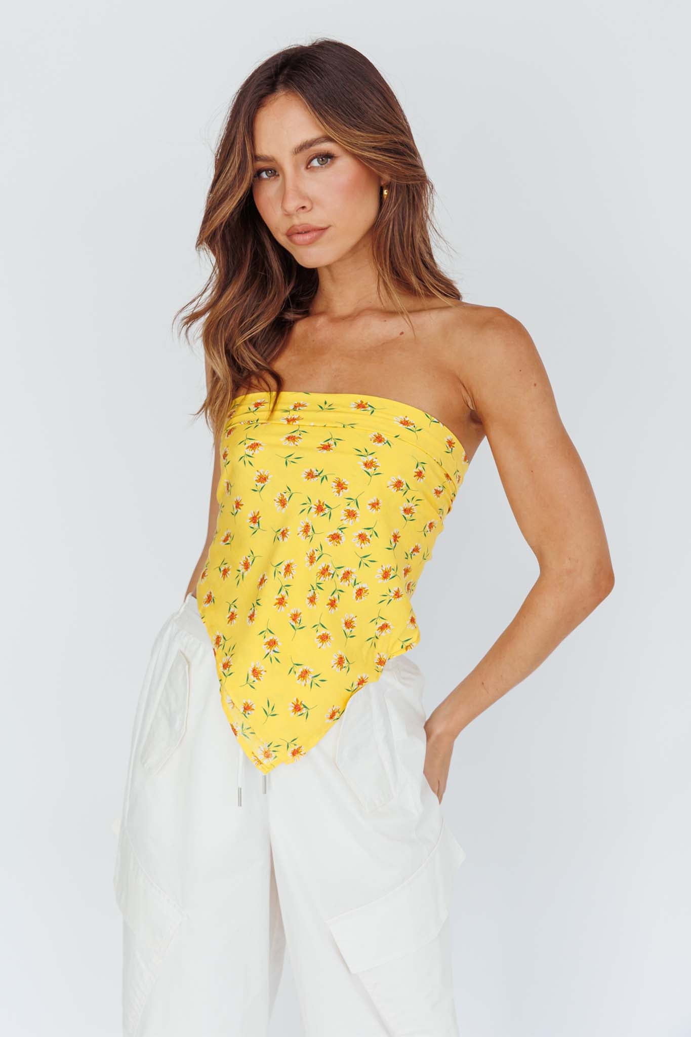 Sundaze Square Scarf Flowers Yellow by Selfie Leslie Australia