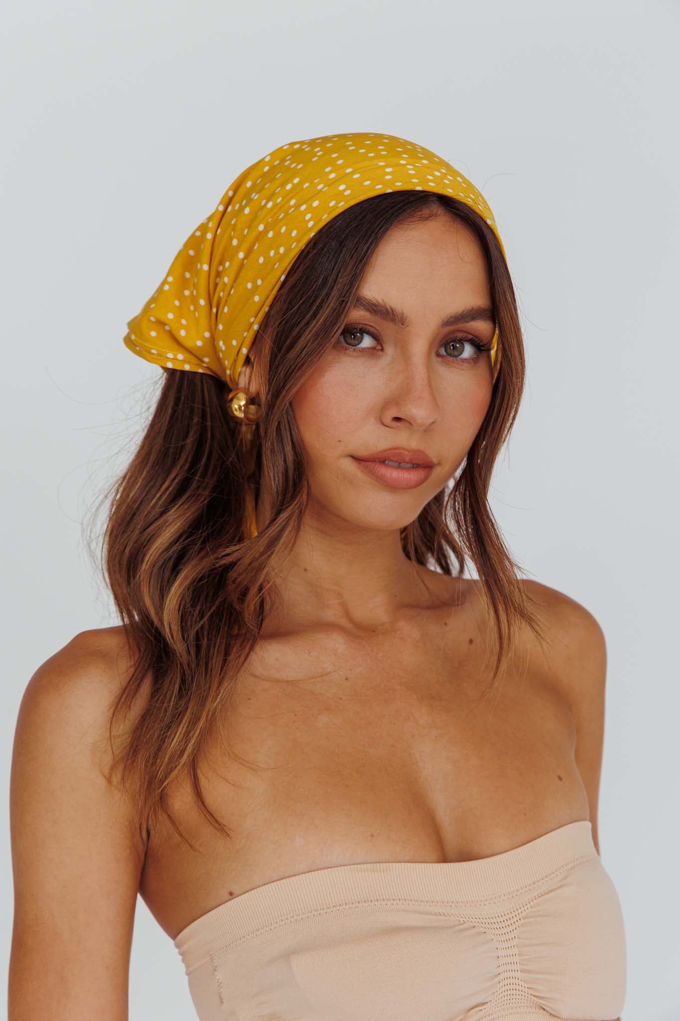 Sundaze Square Scarf Dotty Yellow by Selfie Leslie Australia