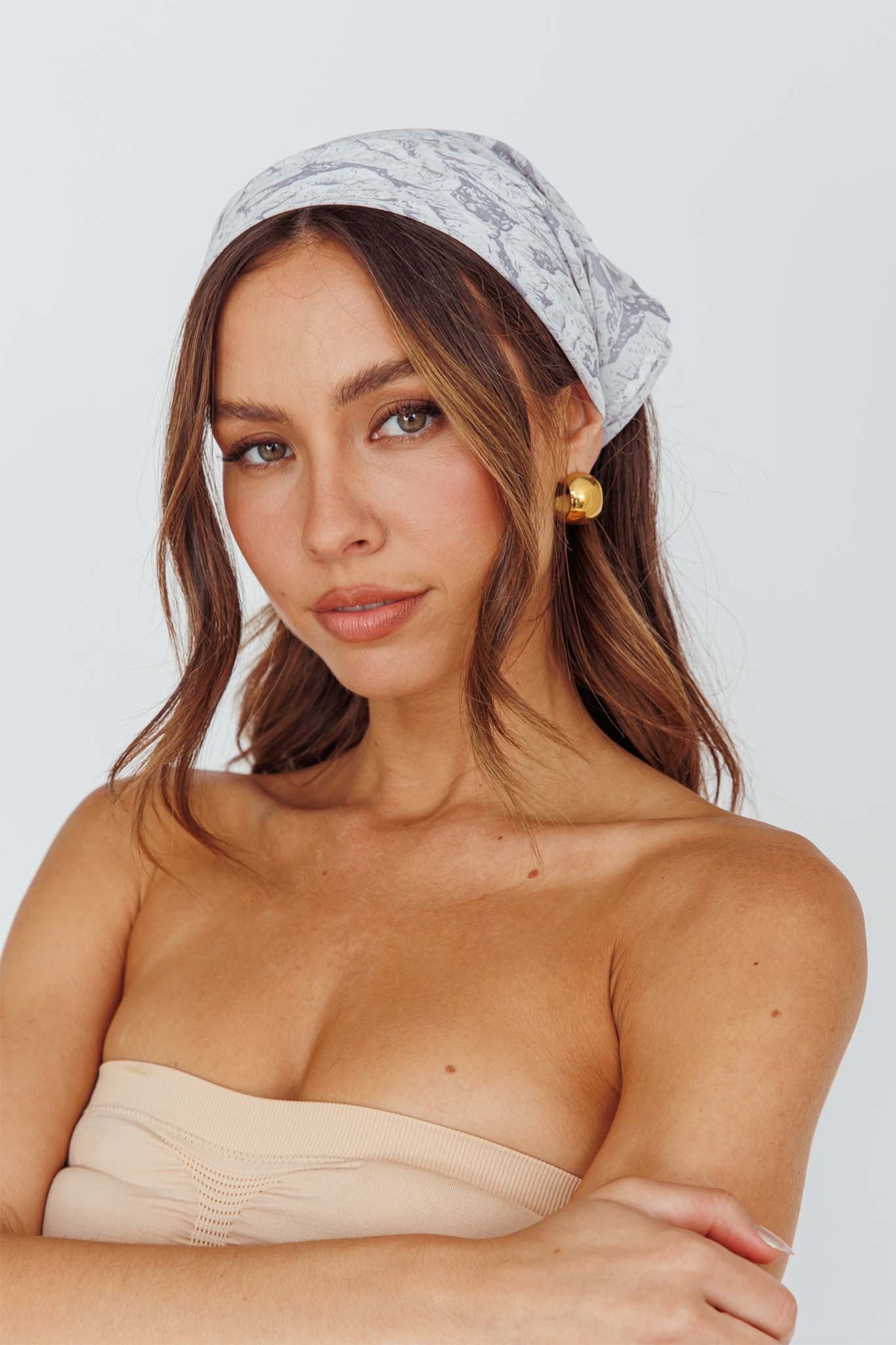 Sundaze Square Scarf Roses Grey by Selfie Leslie Australia