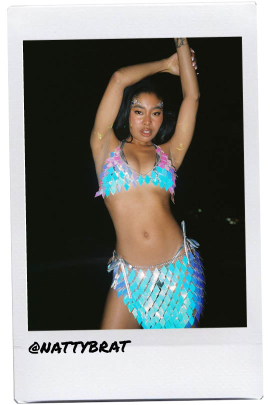 River Festival Shiny Sequins 2 Piece Set Blue by Selfie Leslie Australia