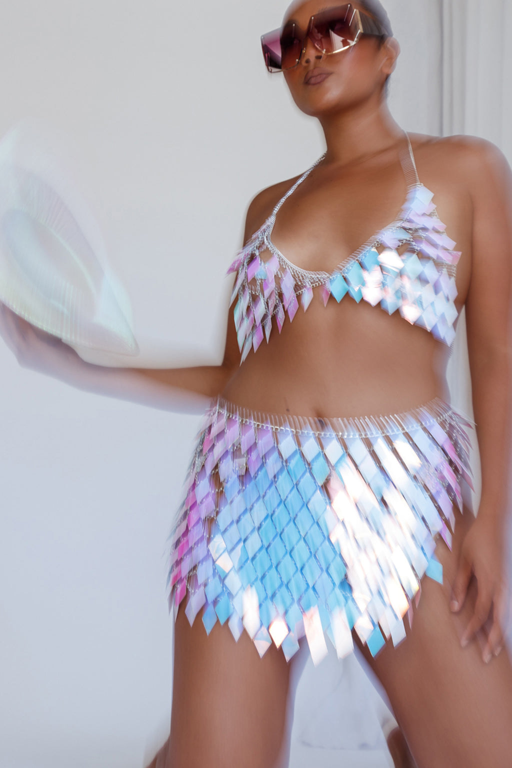 River Festival Shiny Sequins 2 Piece Set Purple by Selfie Leslie Australia