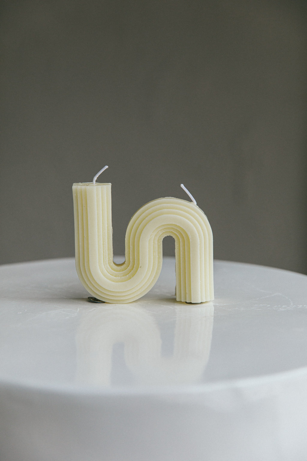 Golden Days S-Shape Geometric Aromatherapy Candle Yellow by Selfie Leslie Australia