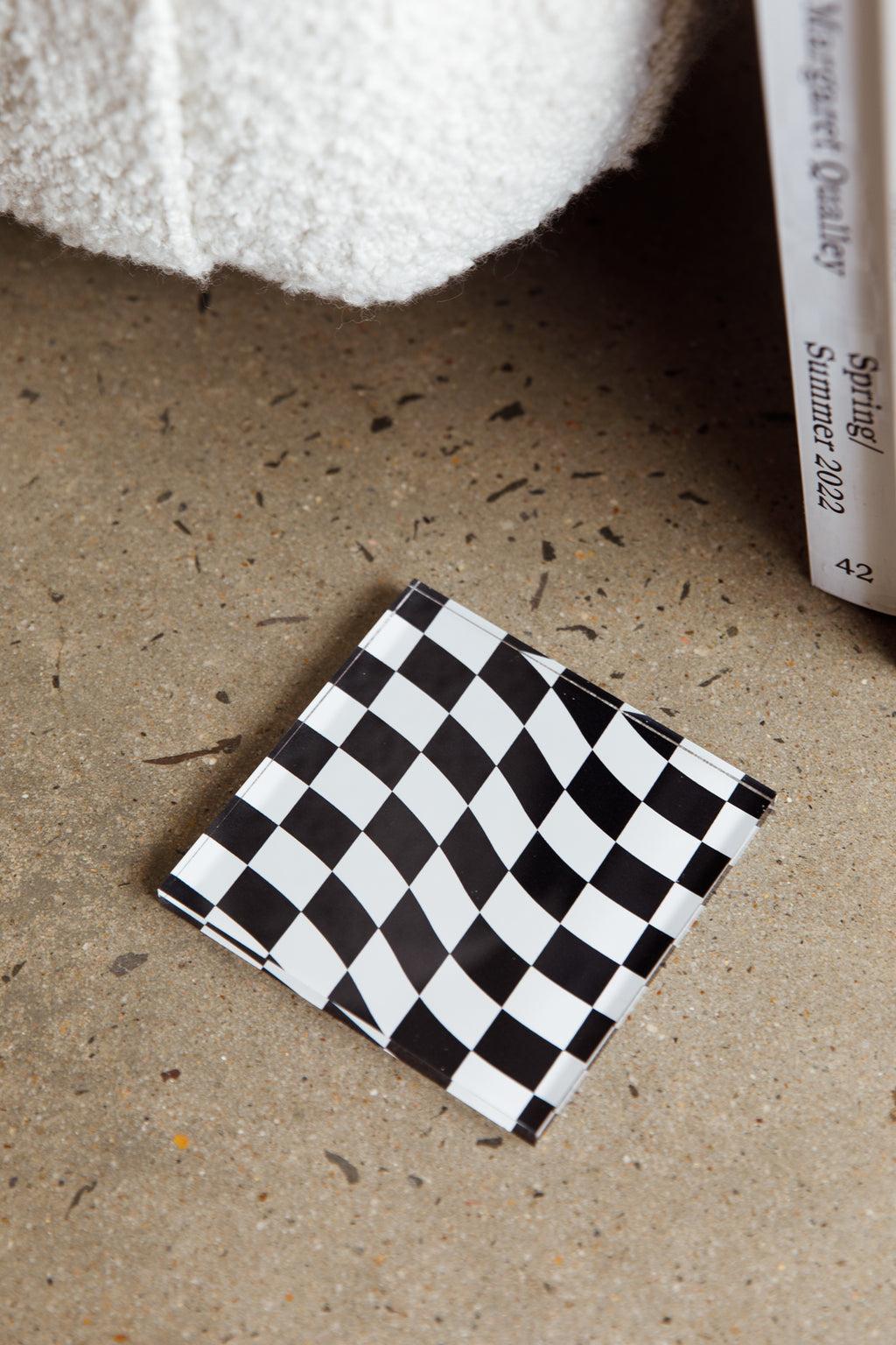 Paradiso 4pc Chessboard Acrylic Coaster Set by Selfie Leslie Australia
