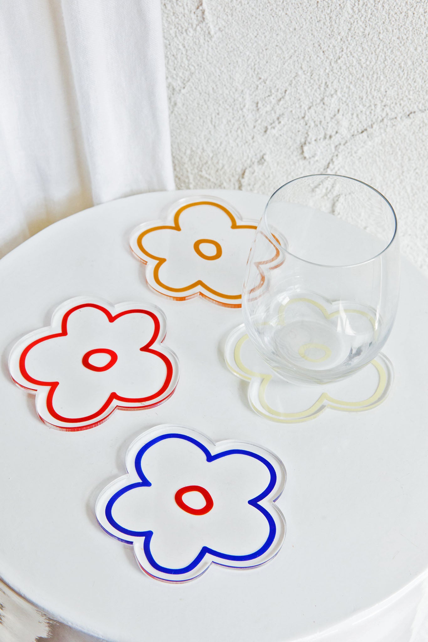 Flower Feeling 4pc Acrylic Coaster Set by Selfie Leslie Australia
